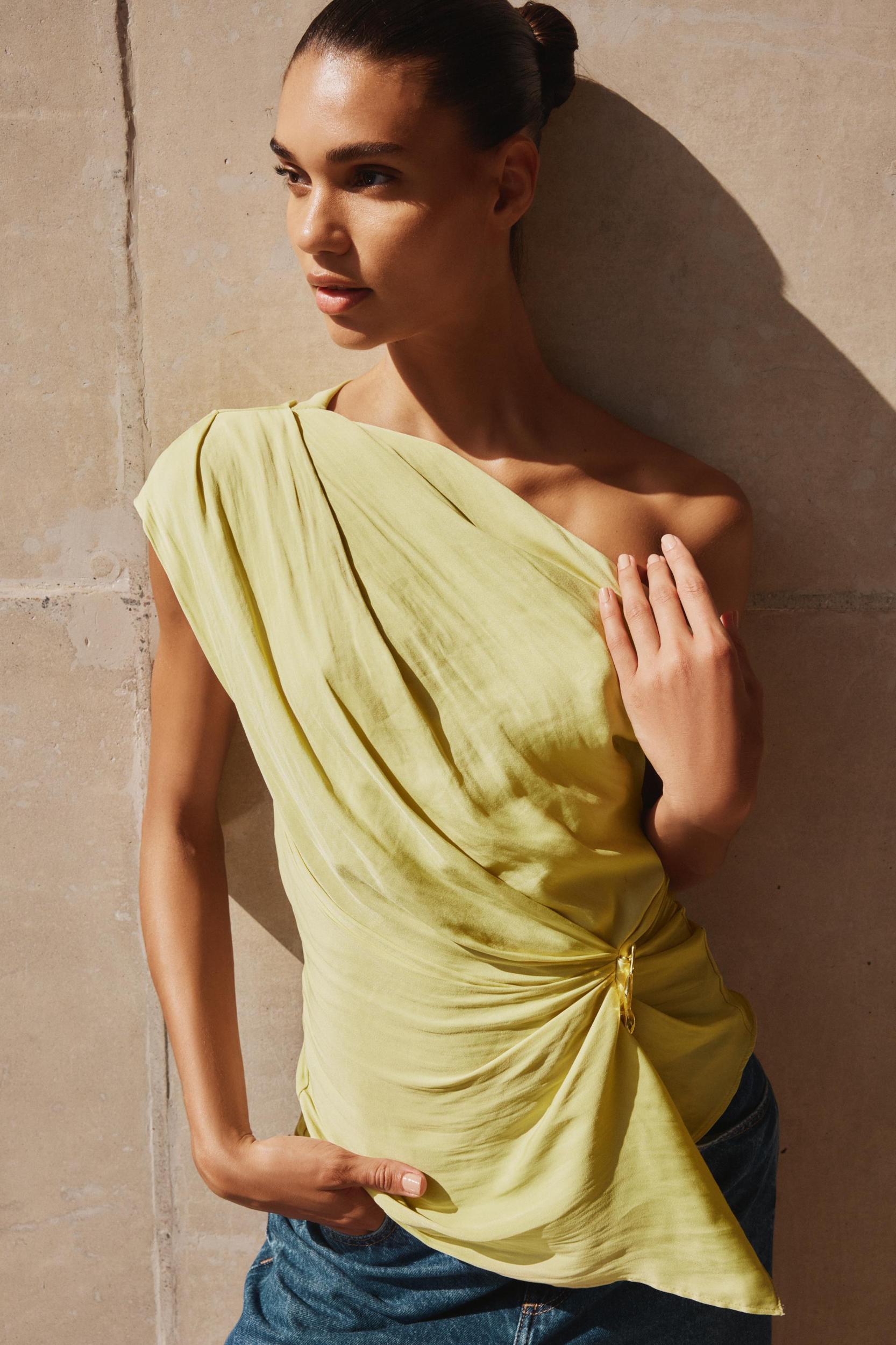 ASYMMETRIC SATIN EFFECT TOP Product Image