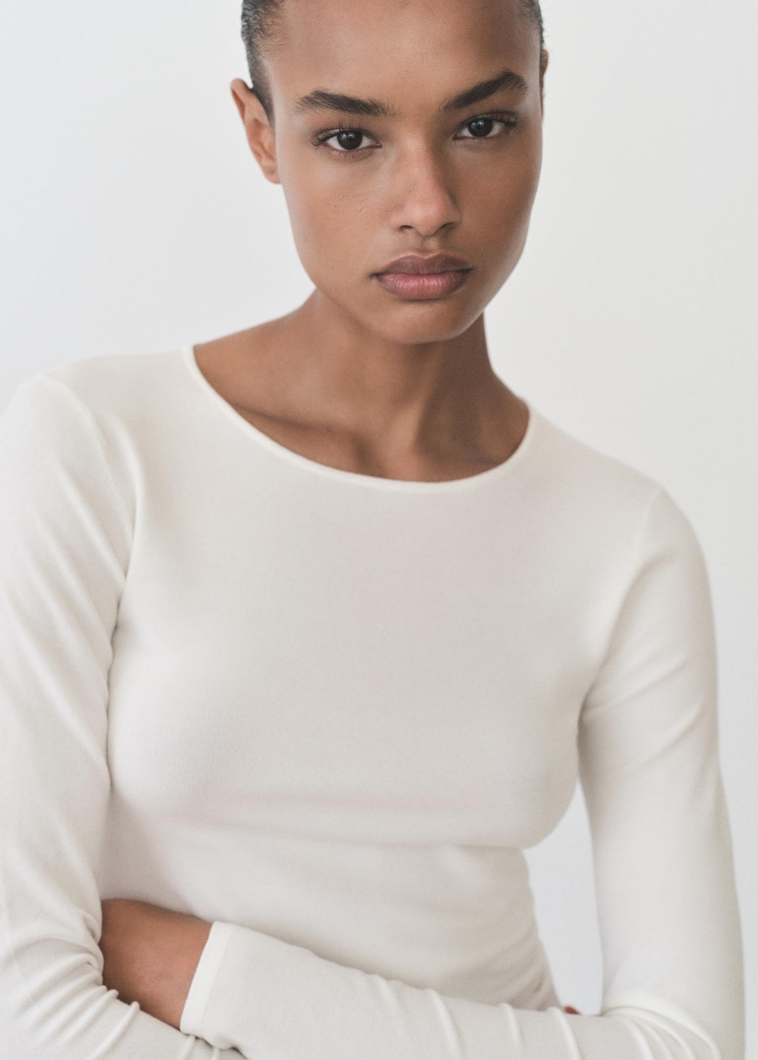 Fine-knit fitted sweater - Women | MANGO USA Product Image