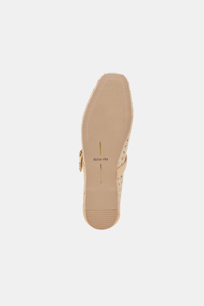 Rodni Eyelet Perf Ballet Flats - Lt Natural Woven Raffia Product Image