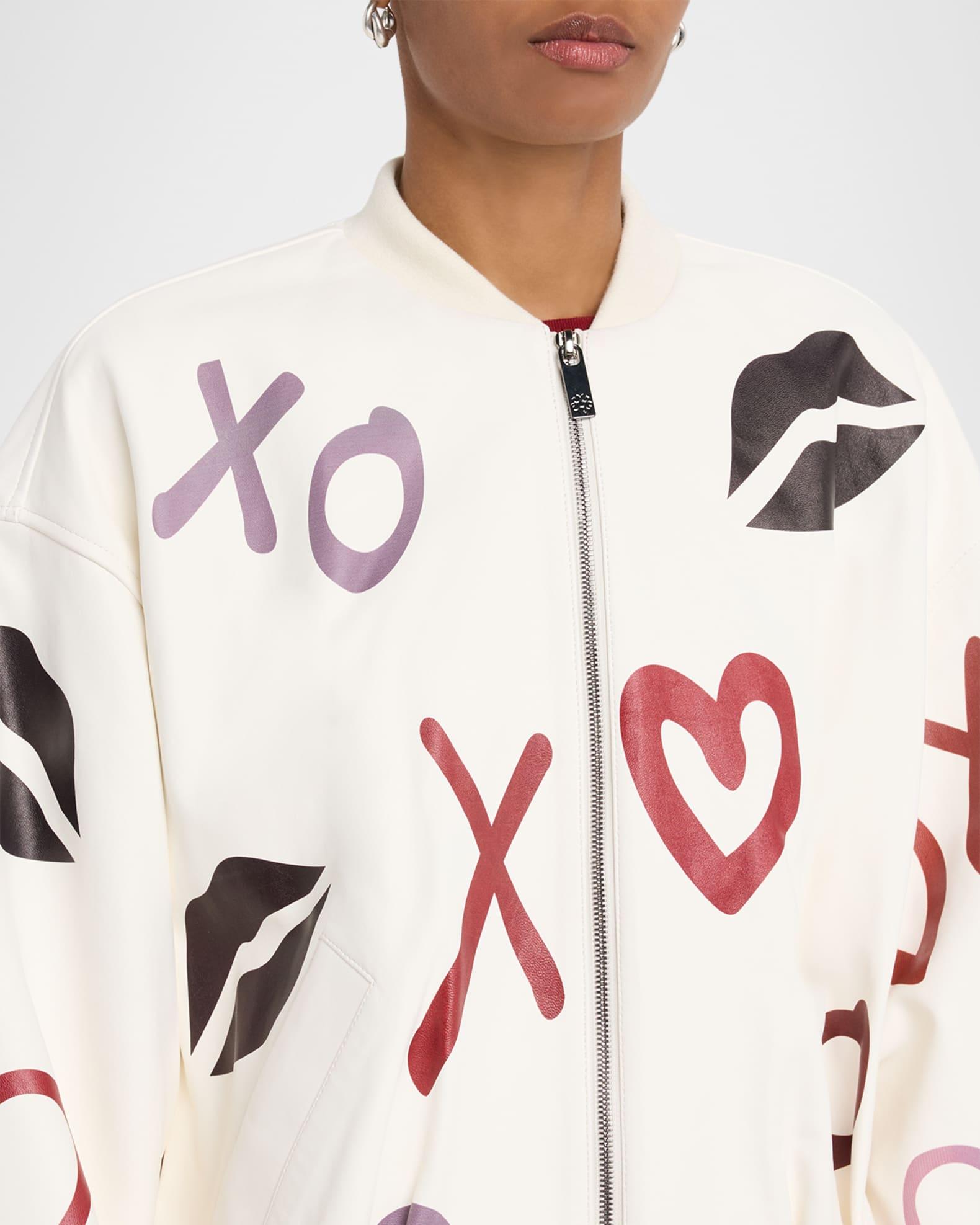 Zip Leather Bomber Jacket Product Image