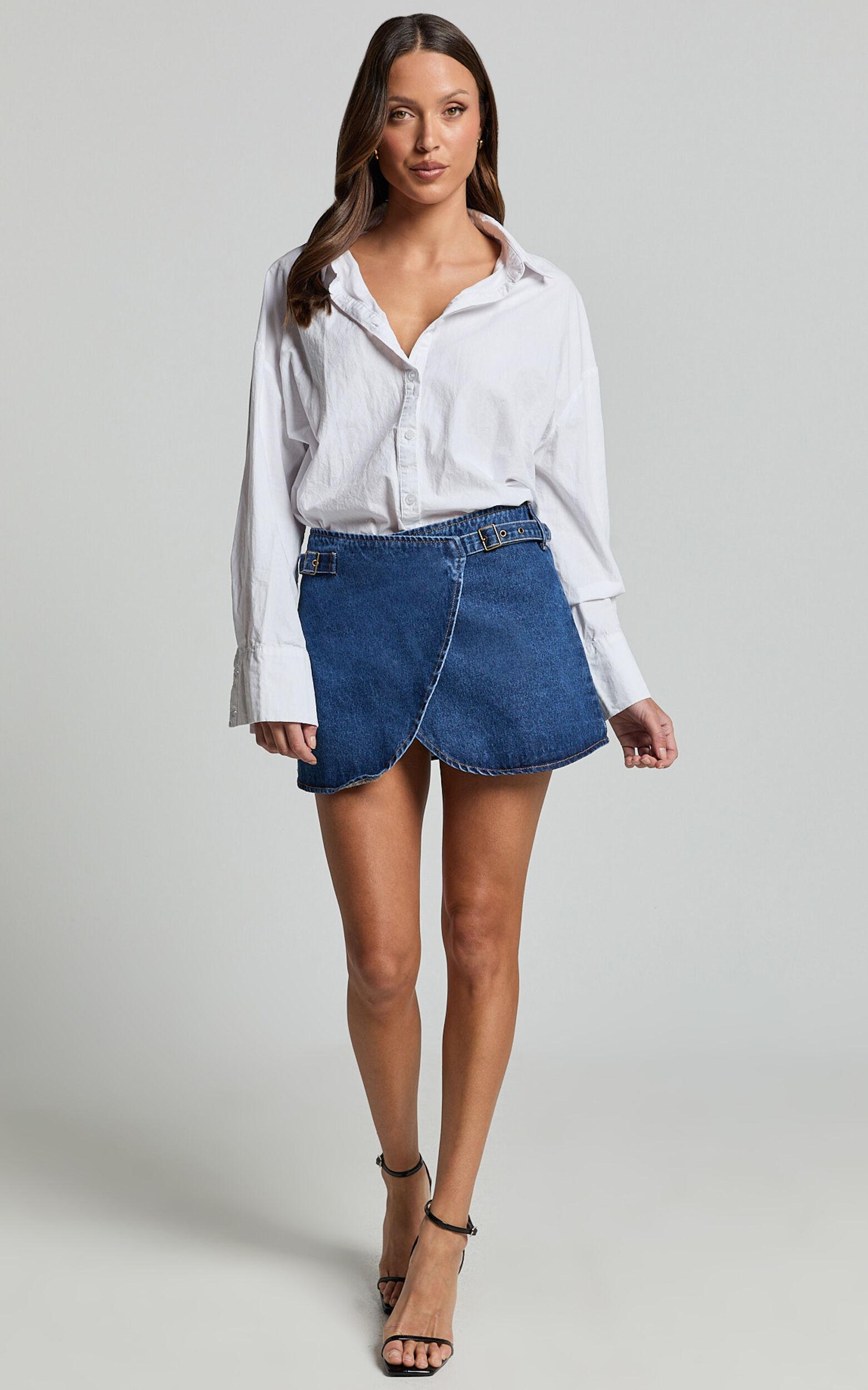 Lioness - Anja Mini Skirt in Dark Denim Product Image