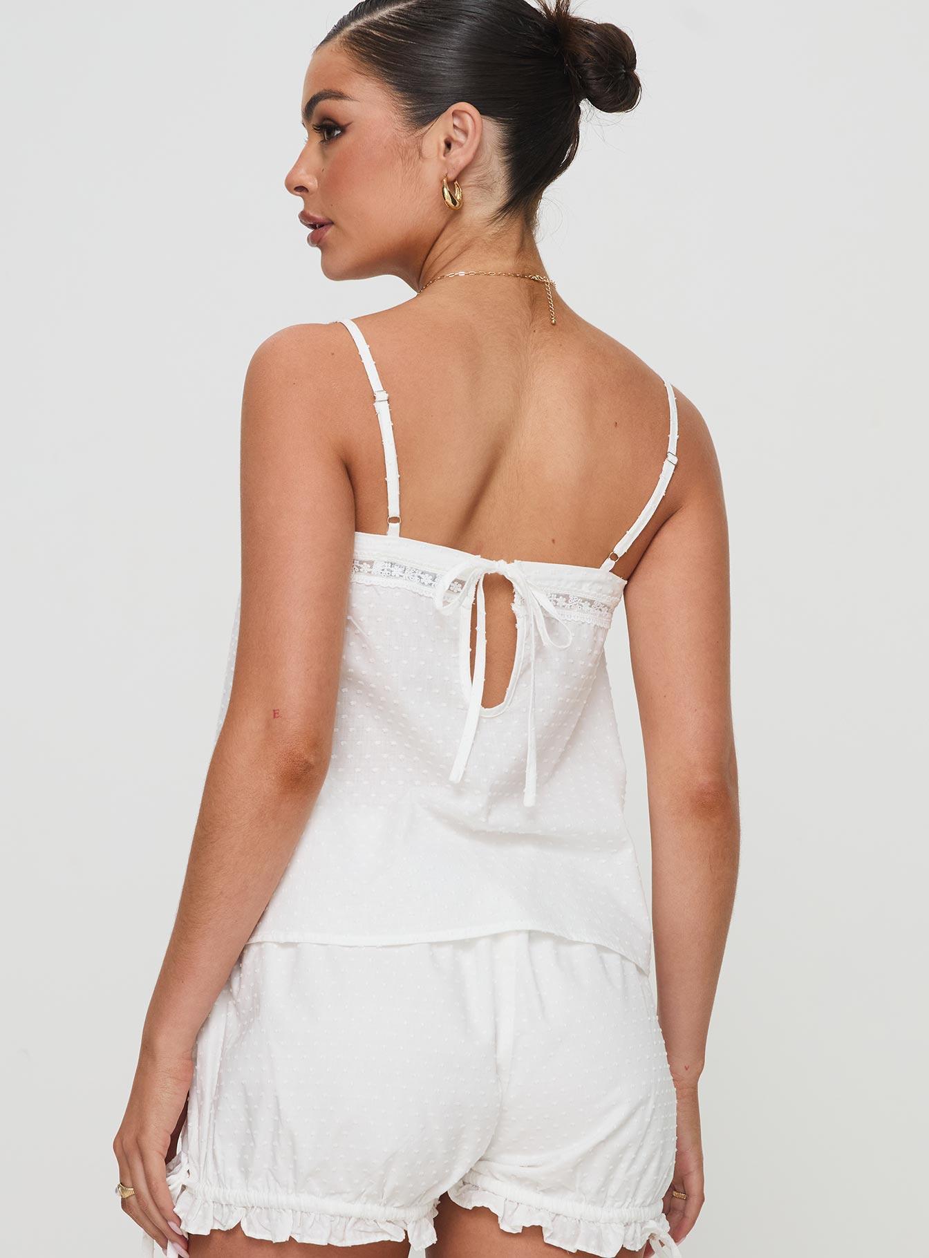 Invisible String Lace Sleep Top White Product Image