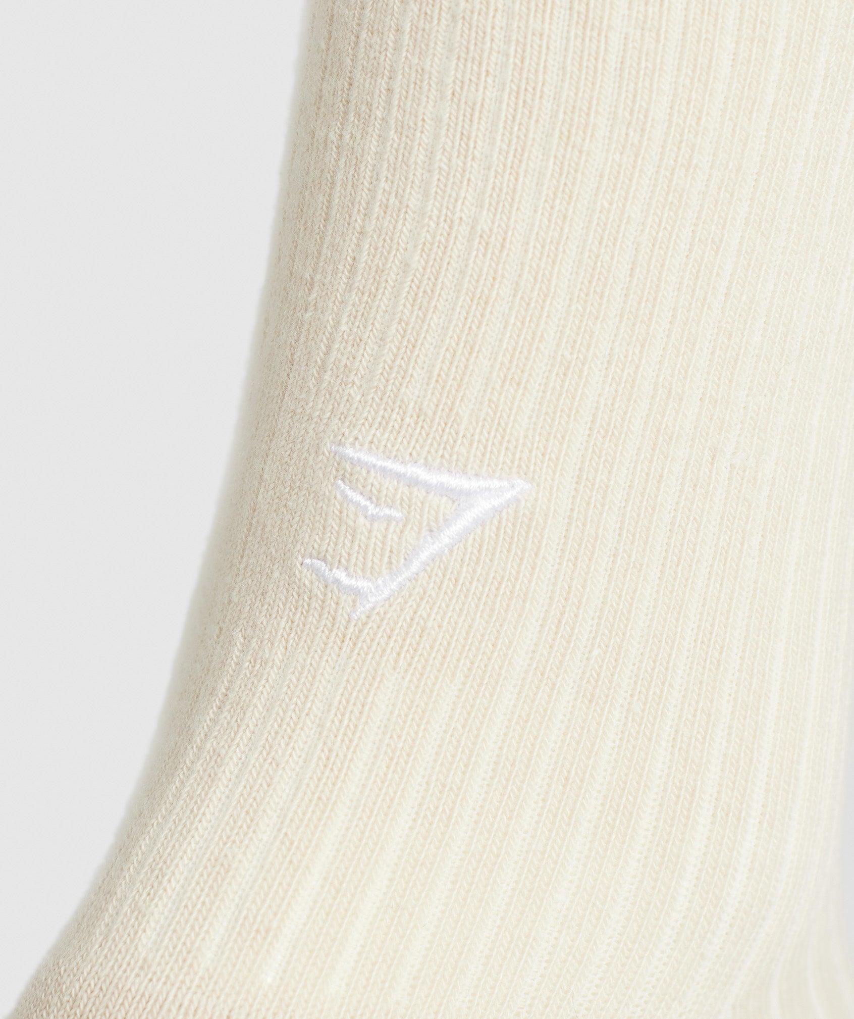 Gymshark Frill Crew Single Sock - Cream Beige/Soft White Female Product Image
