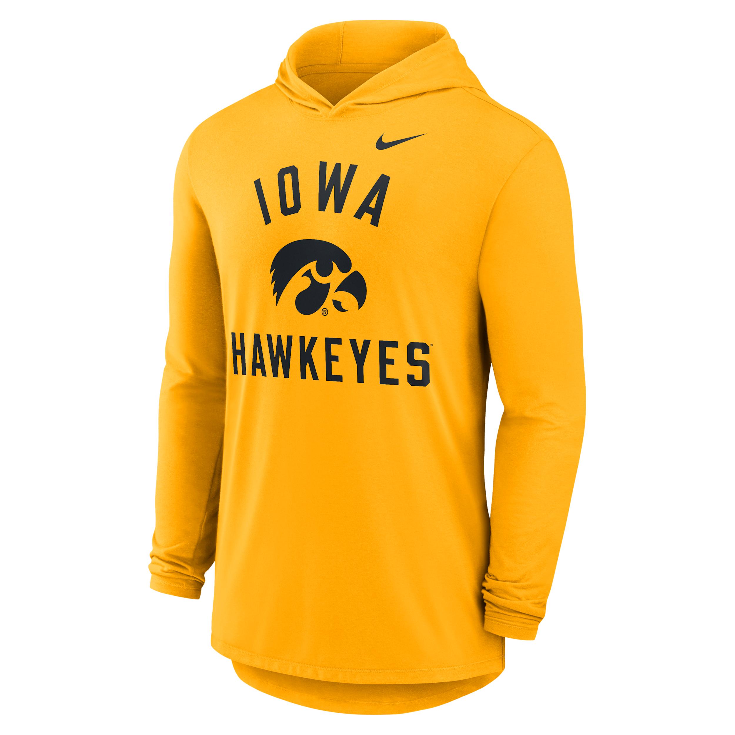 Iowa Campus Arch Nike Mens Dri-FIT College Long-Sleeve Hooded T-Shirt | 01NB76IIA-SSR Product Image