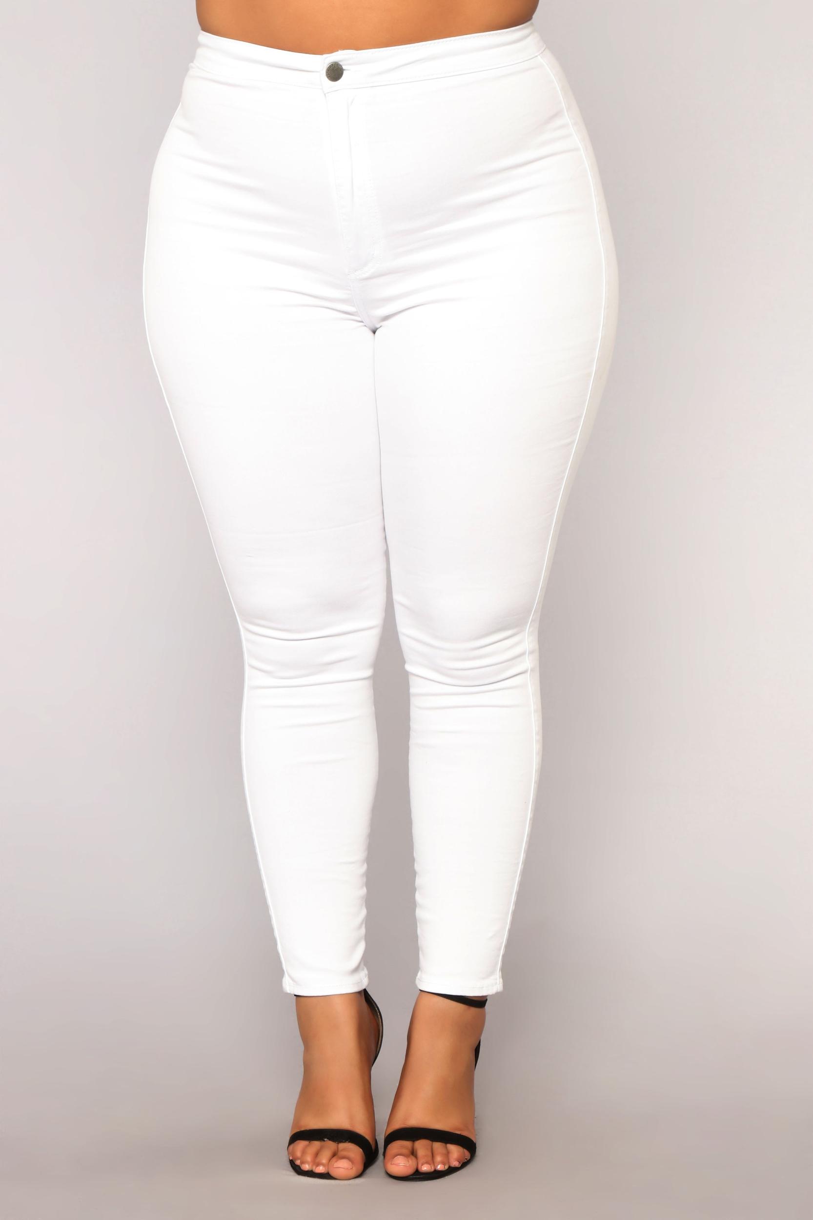 Luxe Ultra High Waist Skinny Jeans - White Product Image