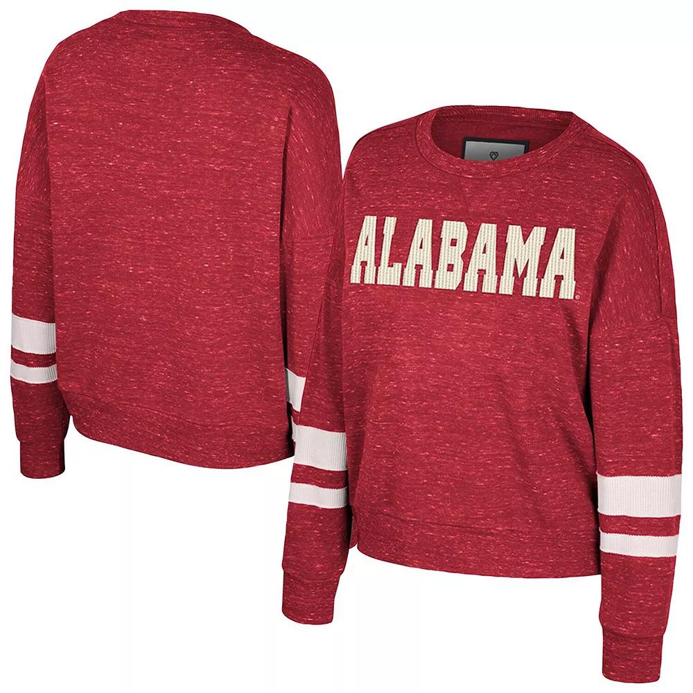 Women's Colosseum Crimson Alabama Crimson Tide Lost City Speckle Pullover Sweatshirt,  Product Image