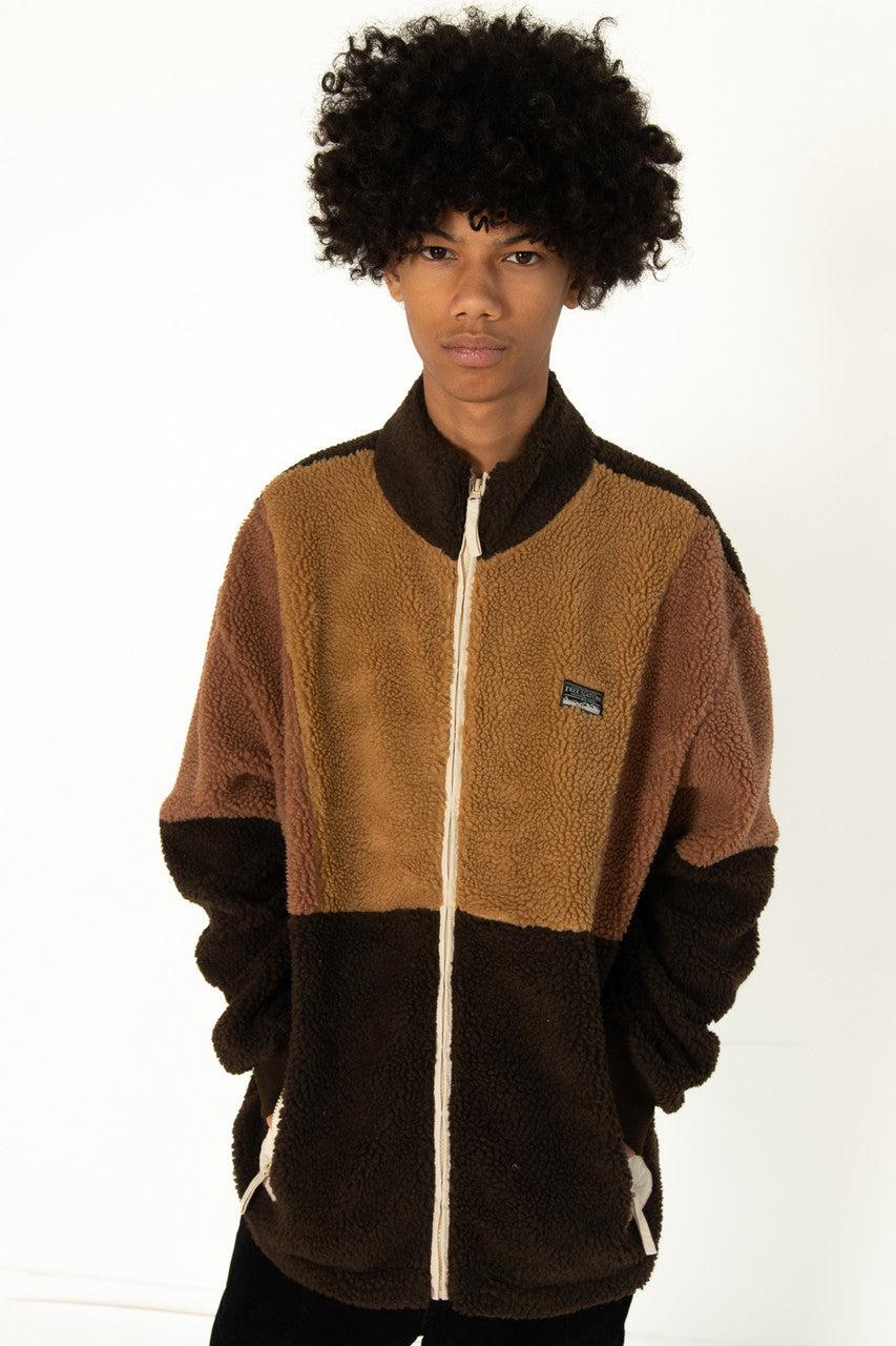 Zip Up Colorblock Sherpa Jacket Product Image