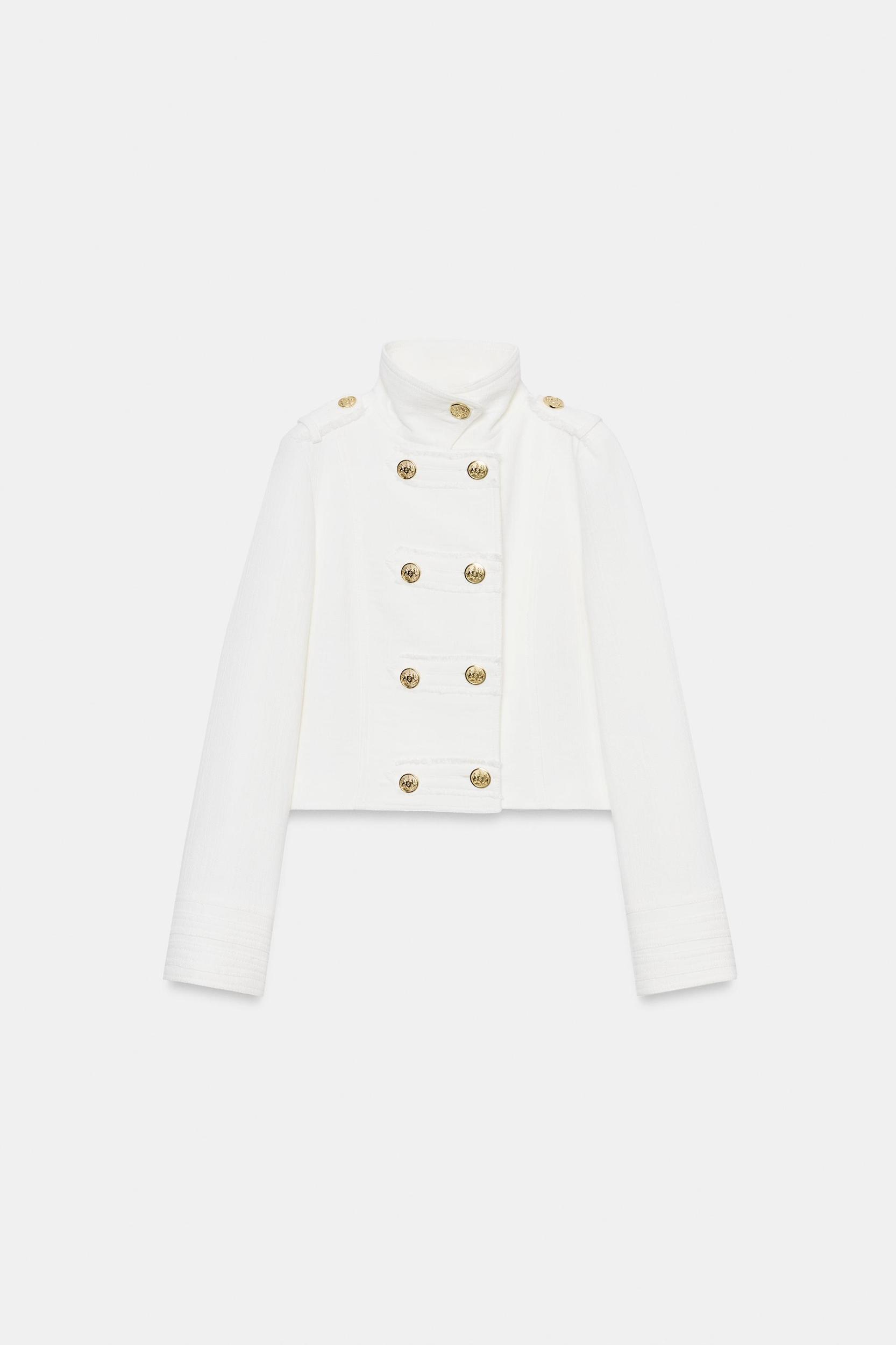 GOLD BUTTON WRAP JACKET Product Image