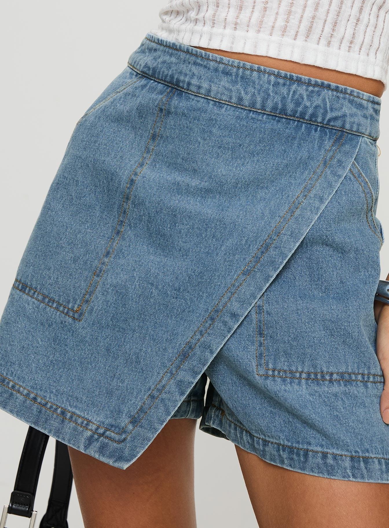 Bentiez Denim Skort Mid Wash Product Image