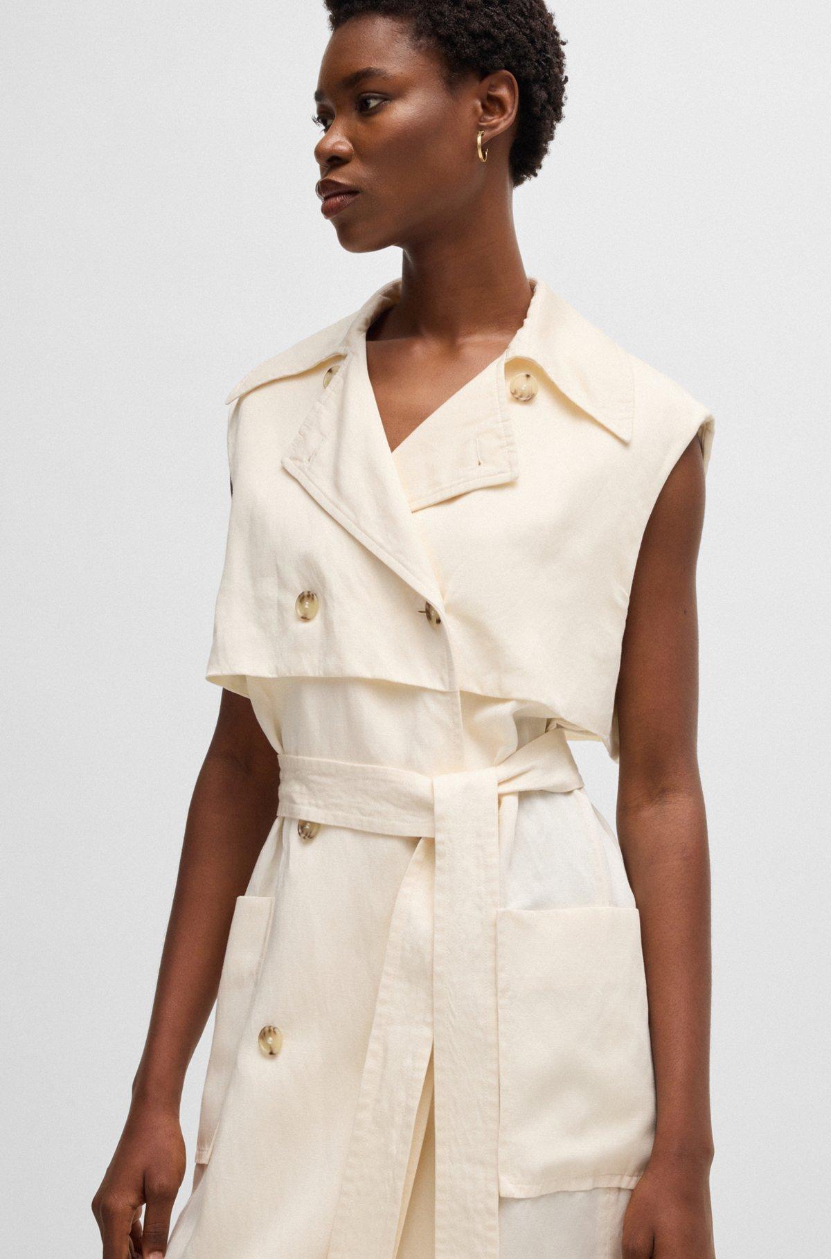 Sleeveless trench dress with double-breasted closure Product Image