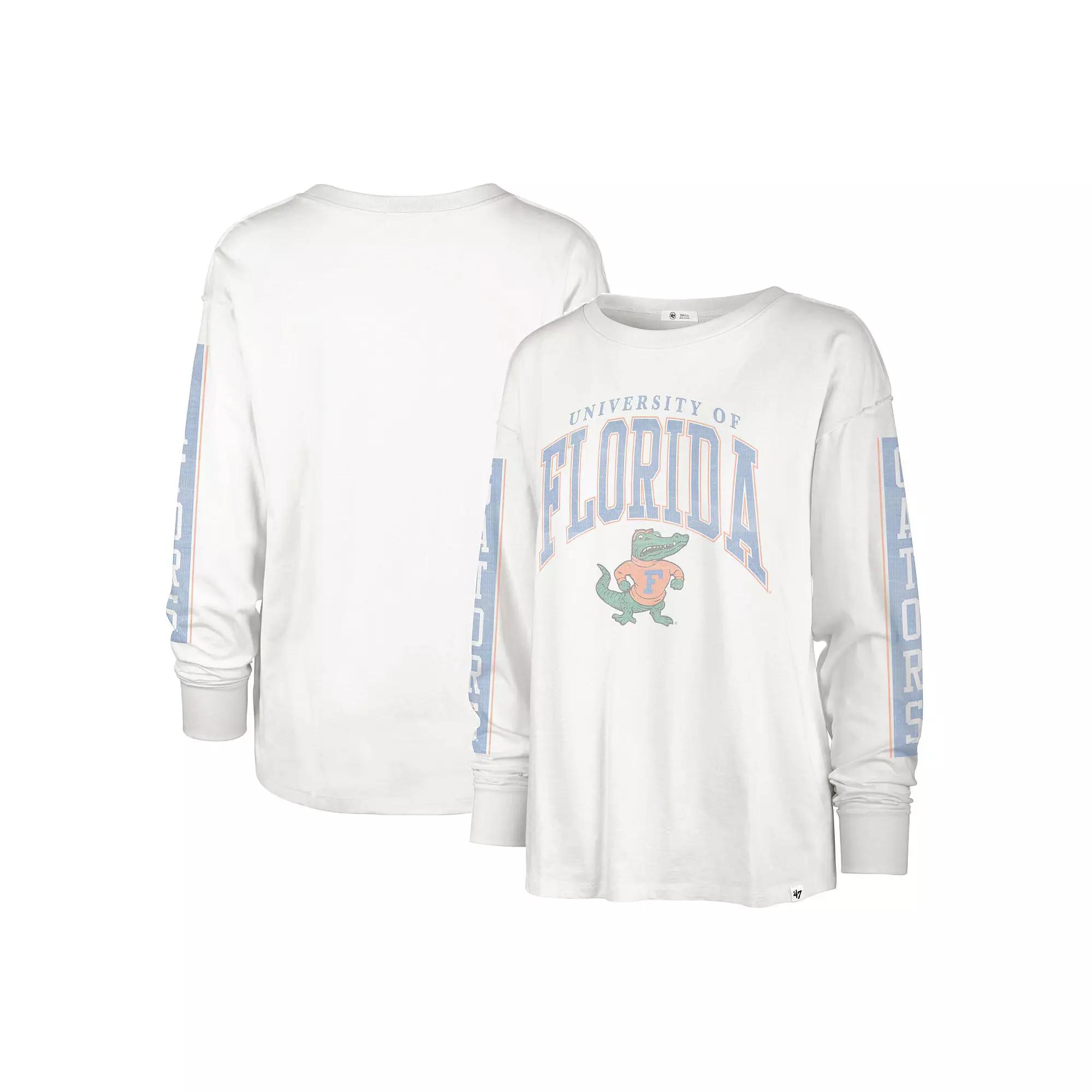 Women's '47 White Florida Gators Statement SOA 3-Hit Long Sleeve T-Shirt, Size: Small Product Image