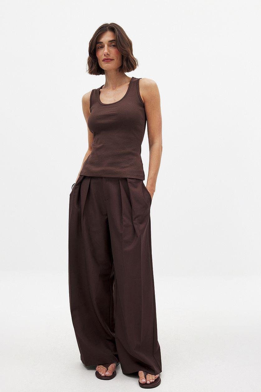 Scoop Neck Ribbed Tank Product Image