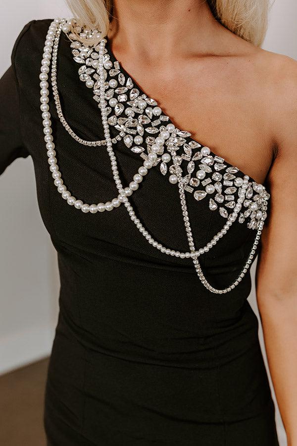 Shimmering Twilight Embellished Mini Dress in Black Product Image