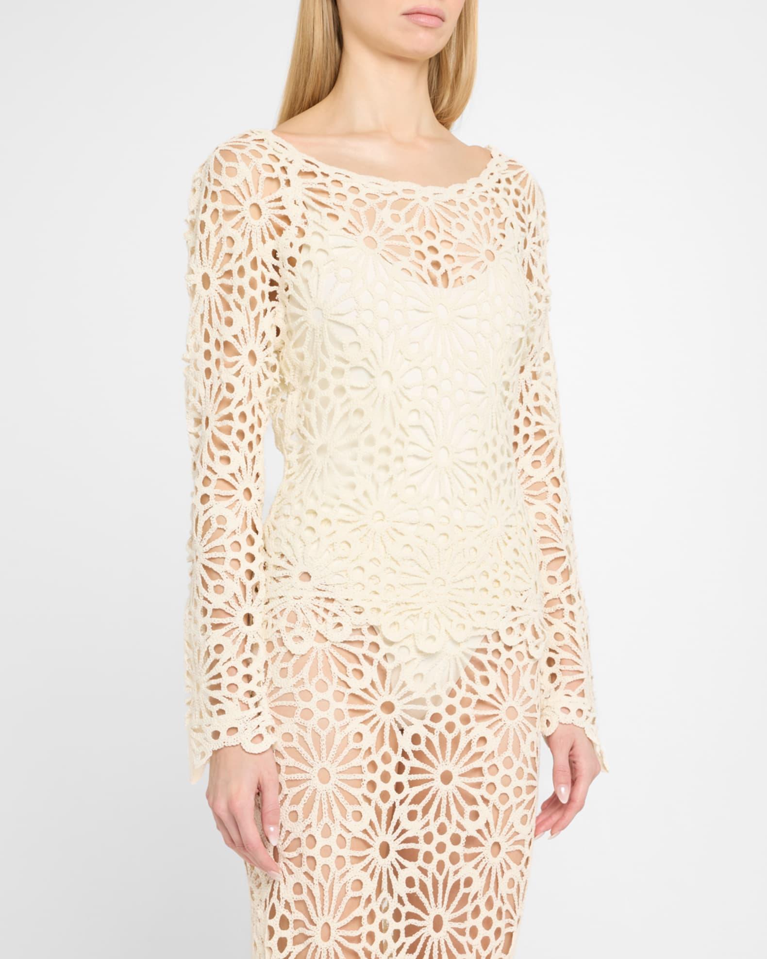 Floral Crochet Raglan Top Product Image