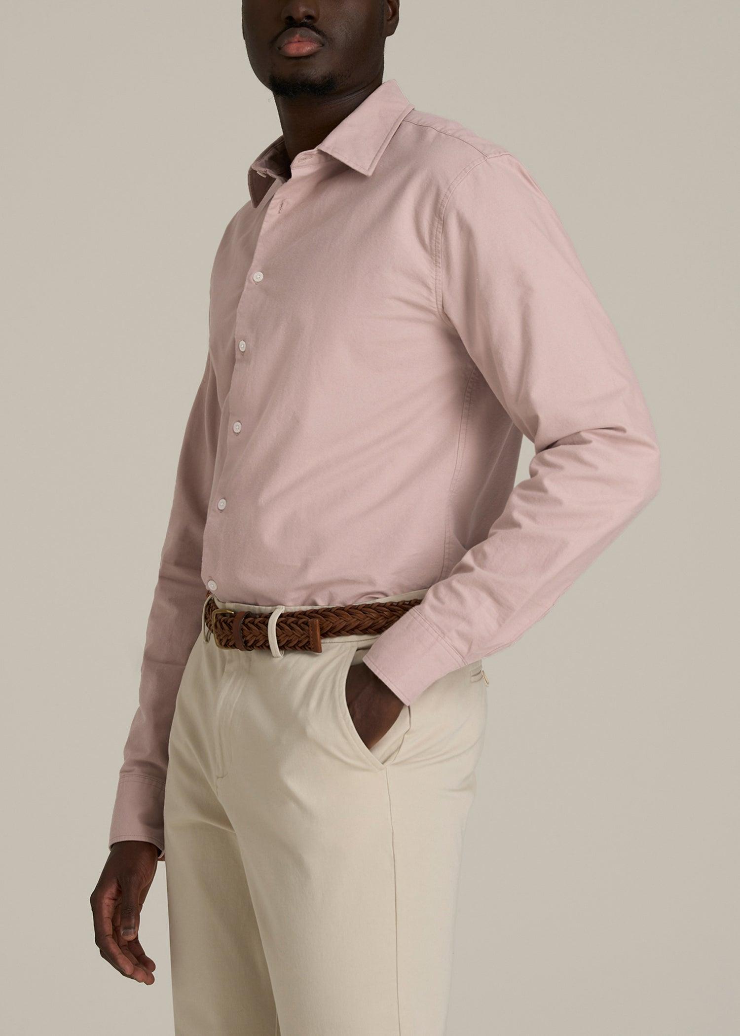Pinpoint Oxford Shirt for Tall Men in Desert Rose Male Product Image