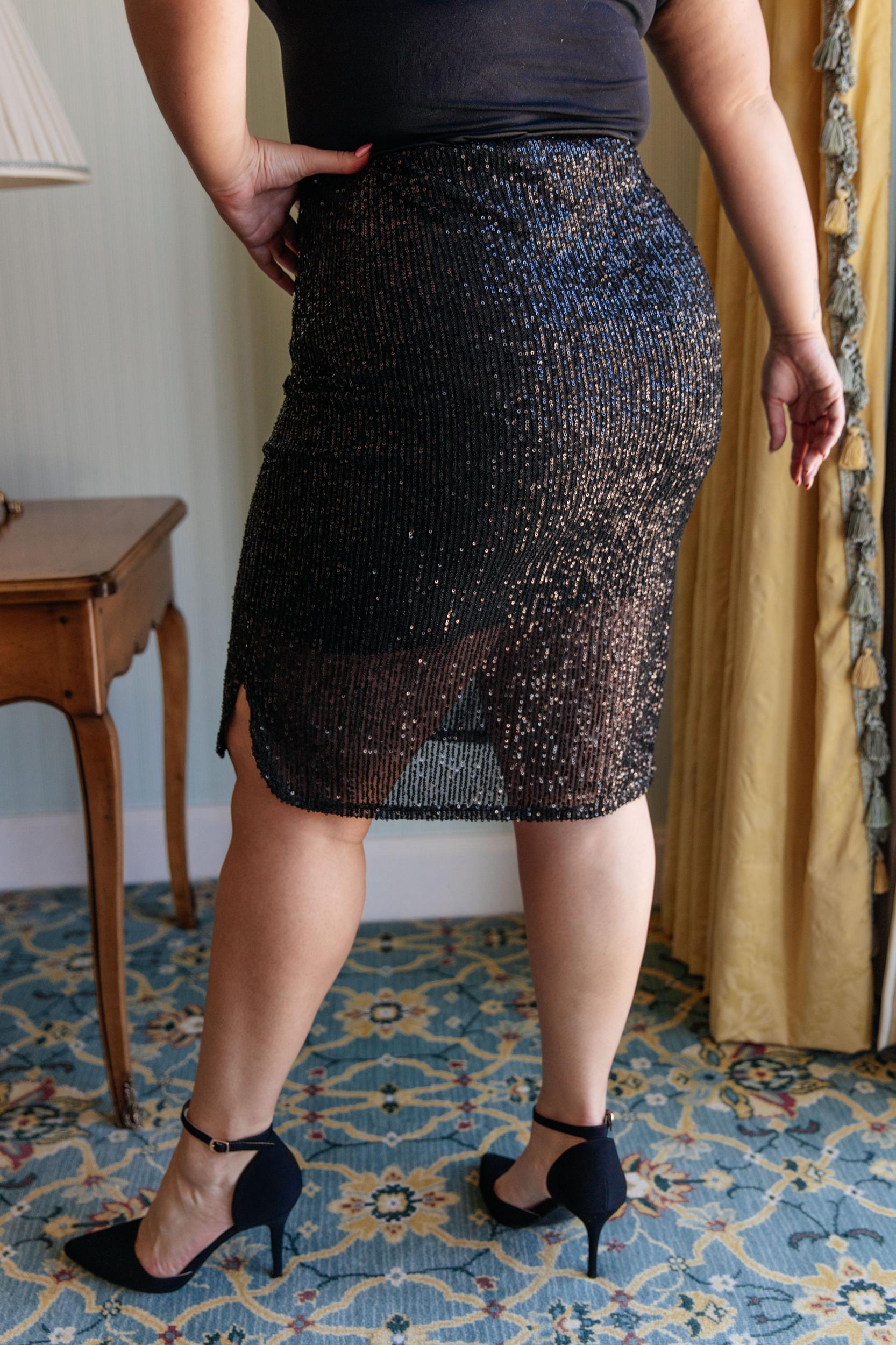 Gilded Age Sequin Skirt in Black (Online Exclusive) Product Image