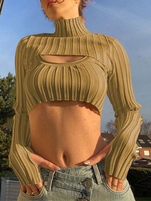 Super Crop Striped Sweater Set Product Image