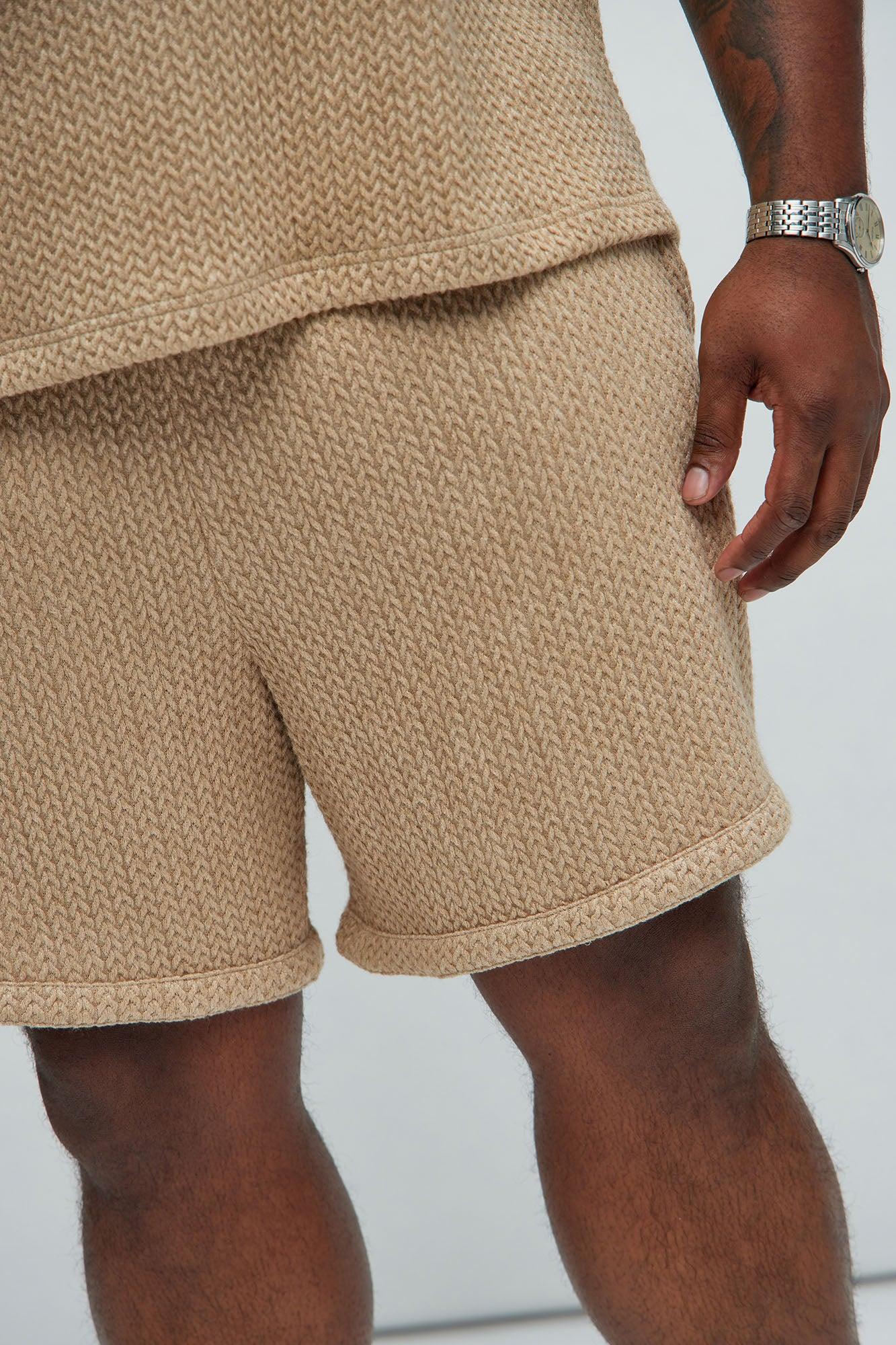 Catanina Textured Shorts - Tan Product Image