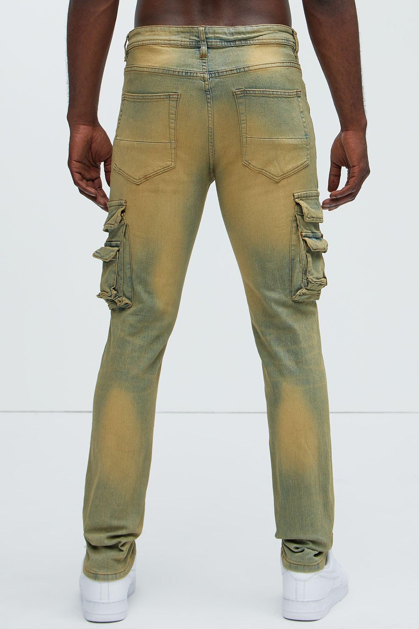 Fall For It Cargo Skinny Jeans - Medium Wash Product Image
