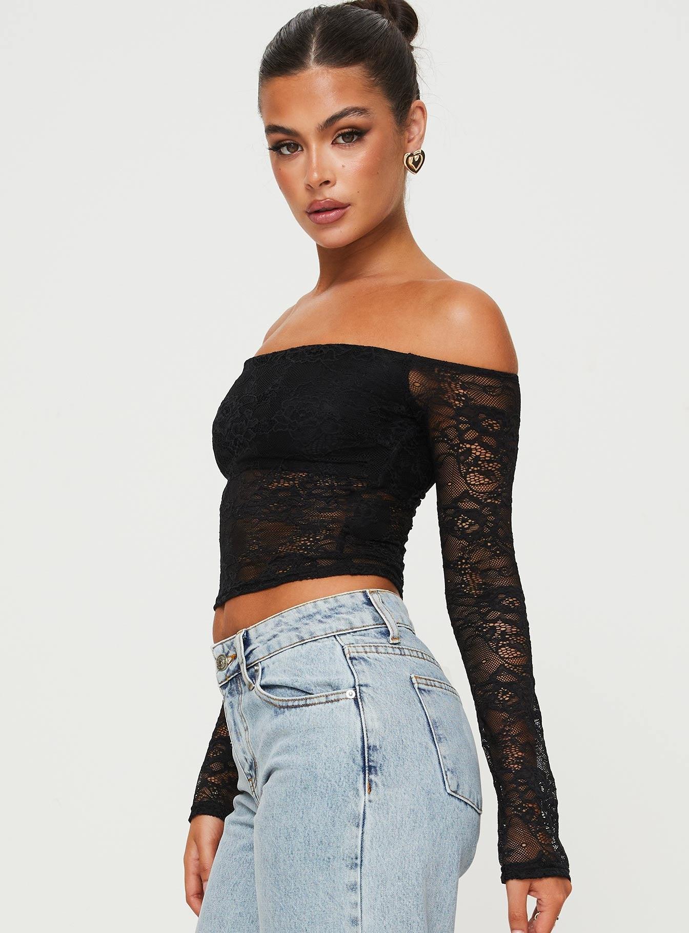 Charet Off The Shoulder Top Black Product Image