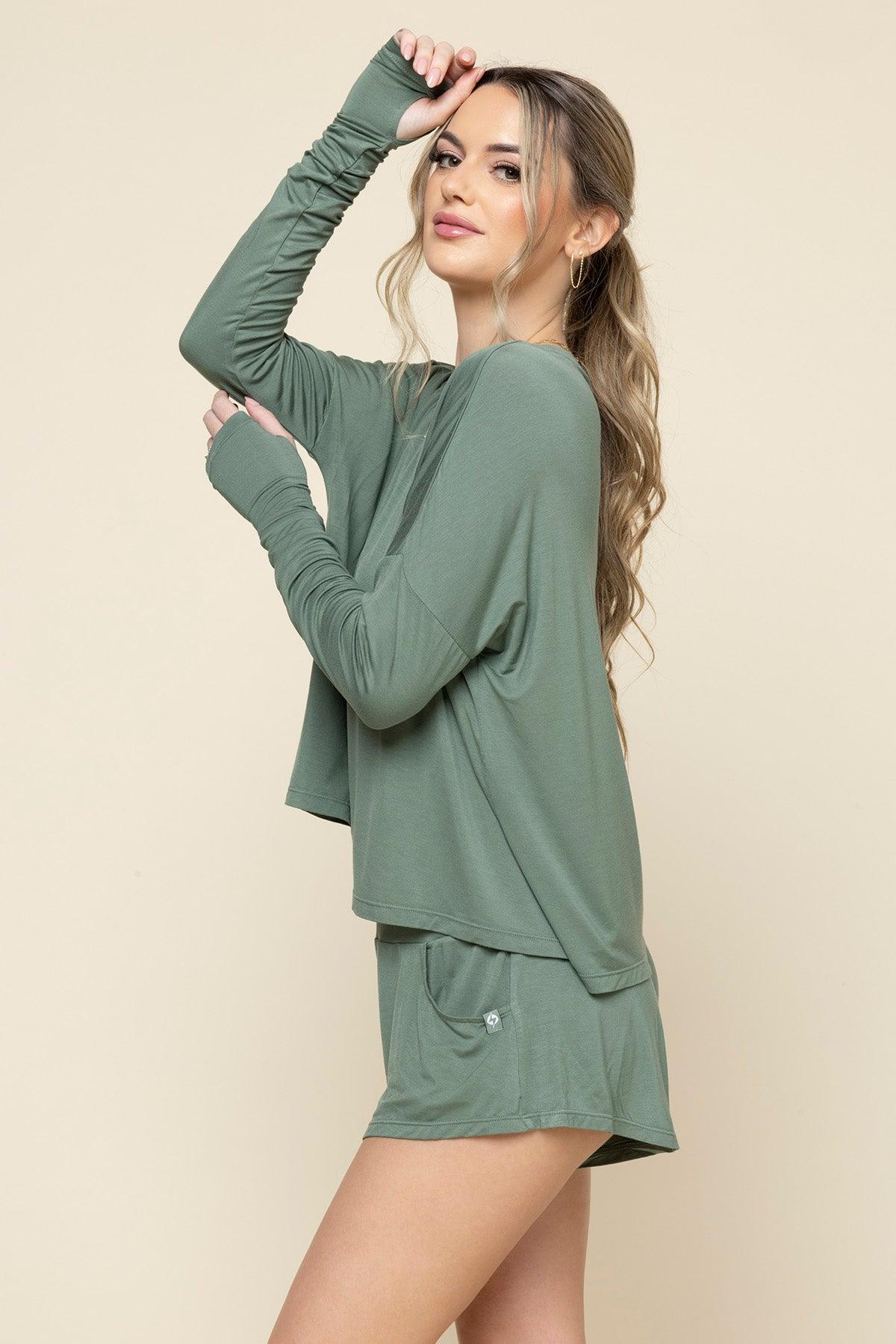 The Perfect Long Sleeve Top - Leaf Green Product Image