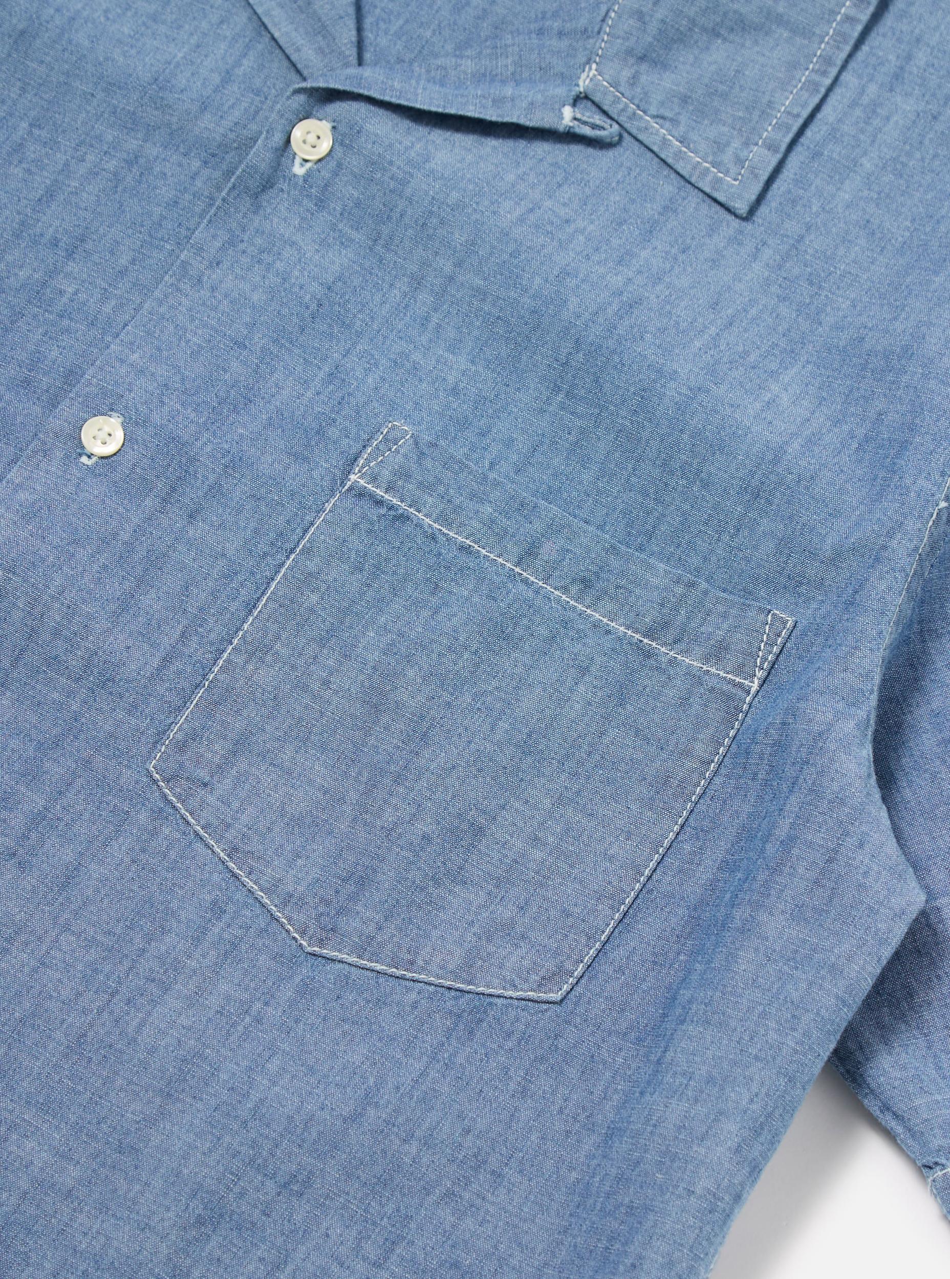 Washed Indigo Chambray Summer Overshirt Product Image