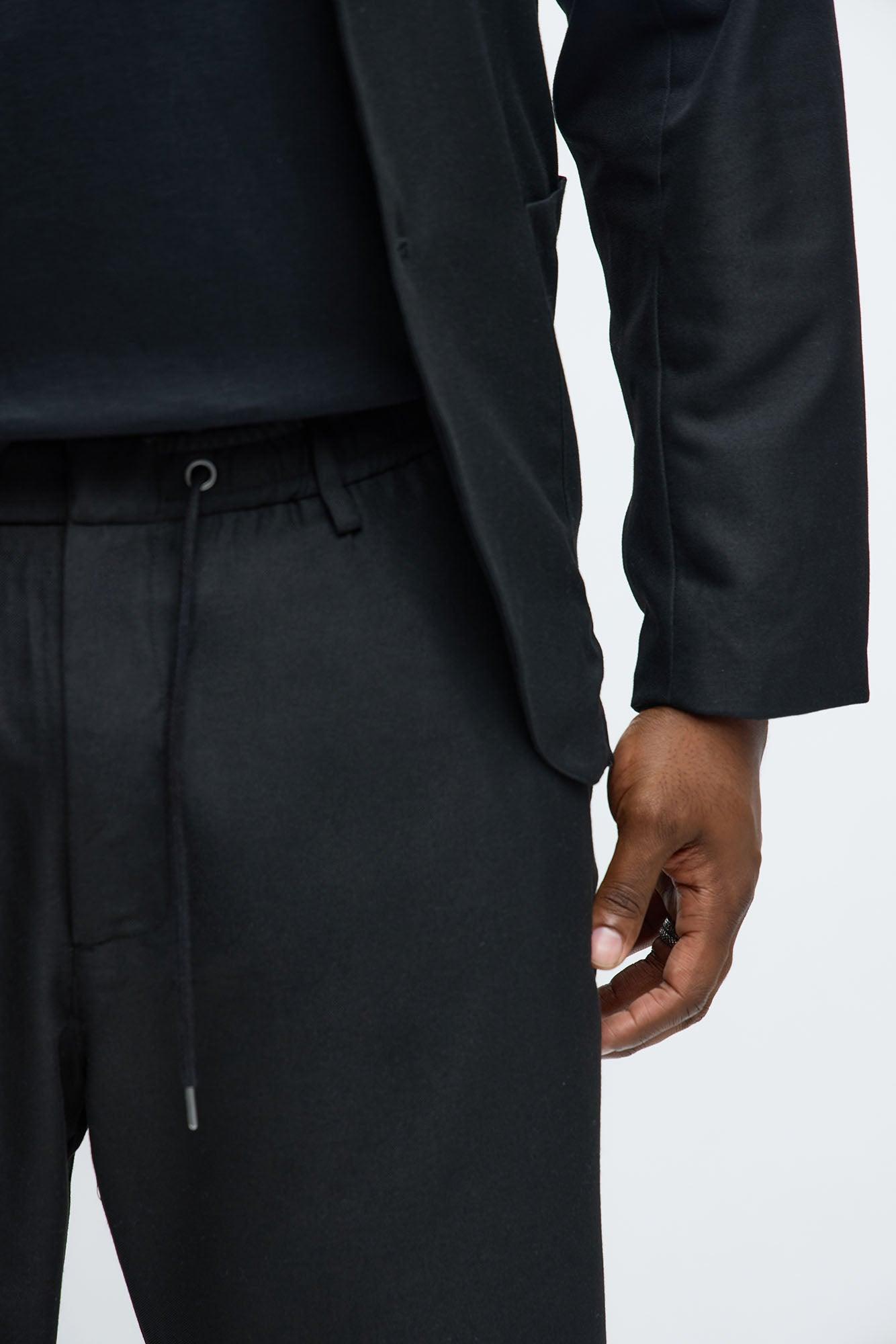 Slim Modern Stretch-Waist Everyday Trouser - Black Product Image