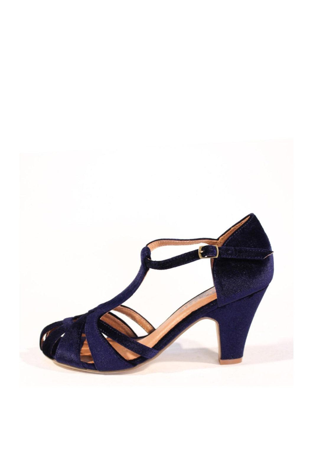 Sergi Velvet T-Strap Heels Product Image