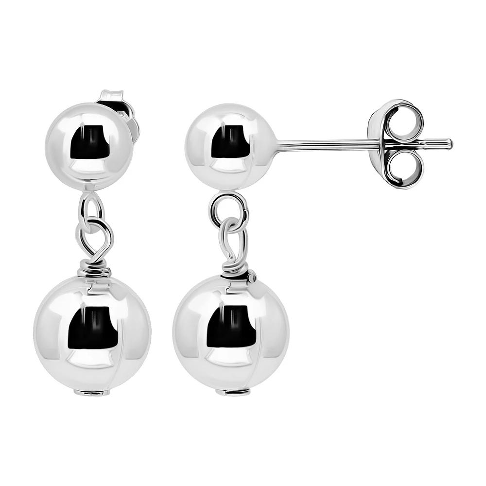Aleure Precioso Sterling Silver Ball Nickel Free Drop Earrings, Women's Product Image