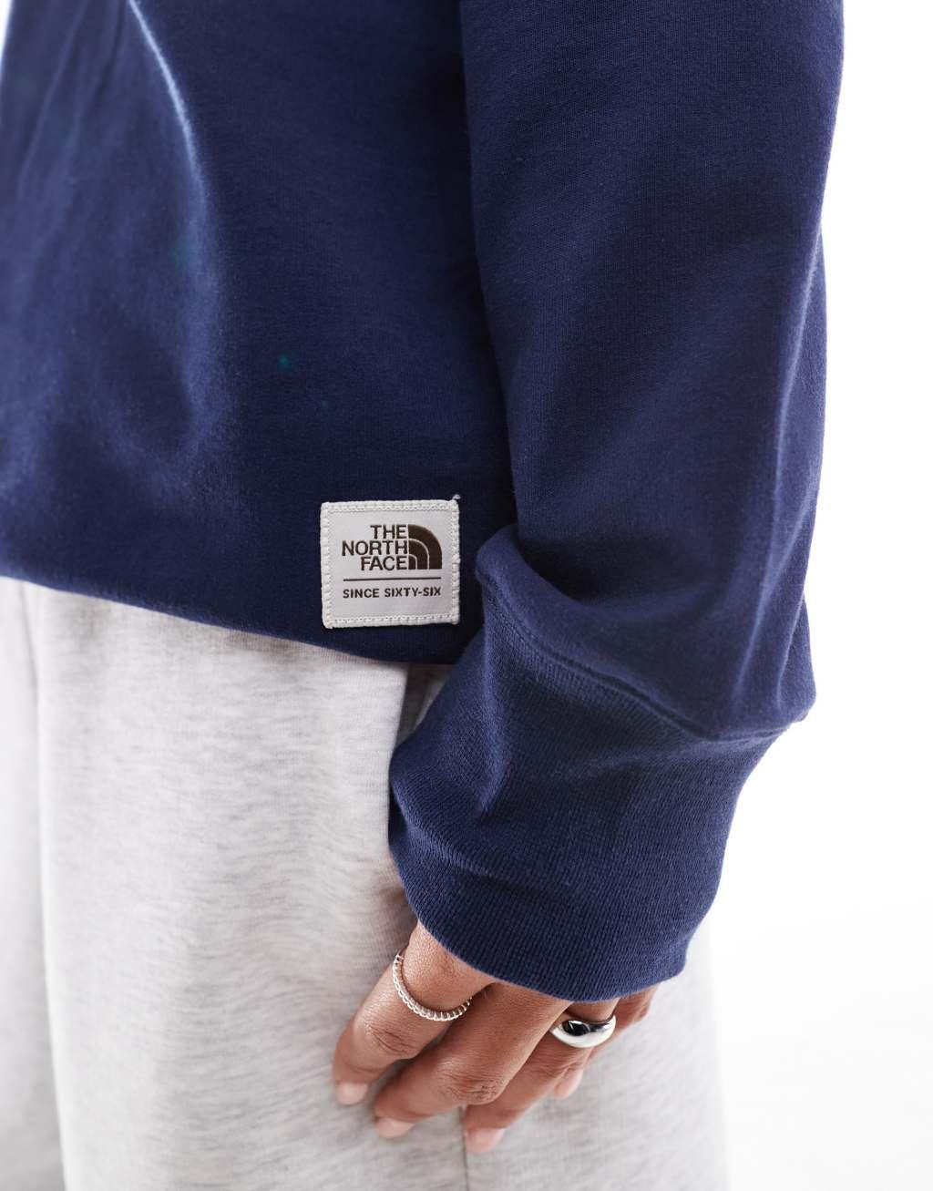 The North Face Heritage long sleeve rugby T-shirt in summit navy Product Image