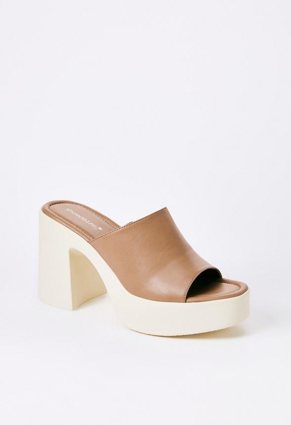 JustFab Margaux Platform Loafer Pump Womens Black/ White Size 8.5 Product Image