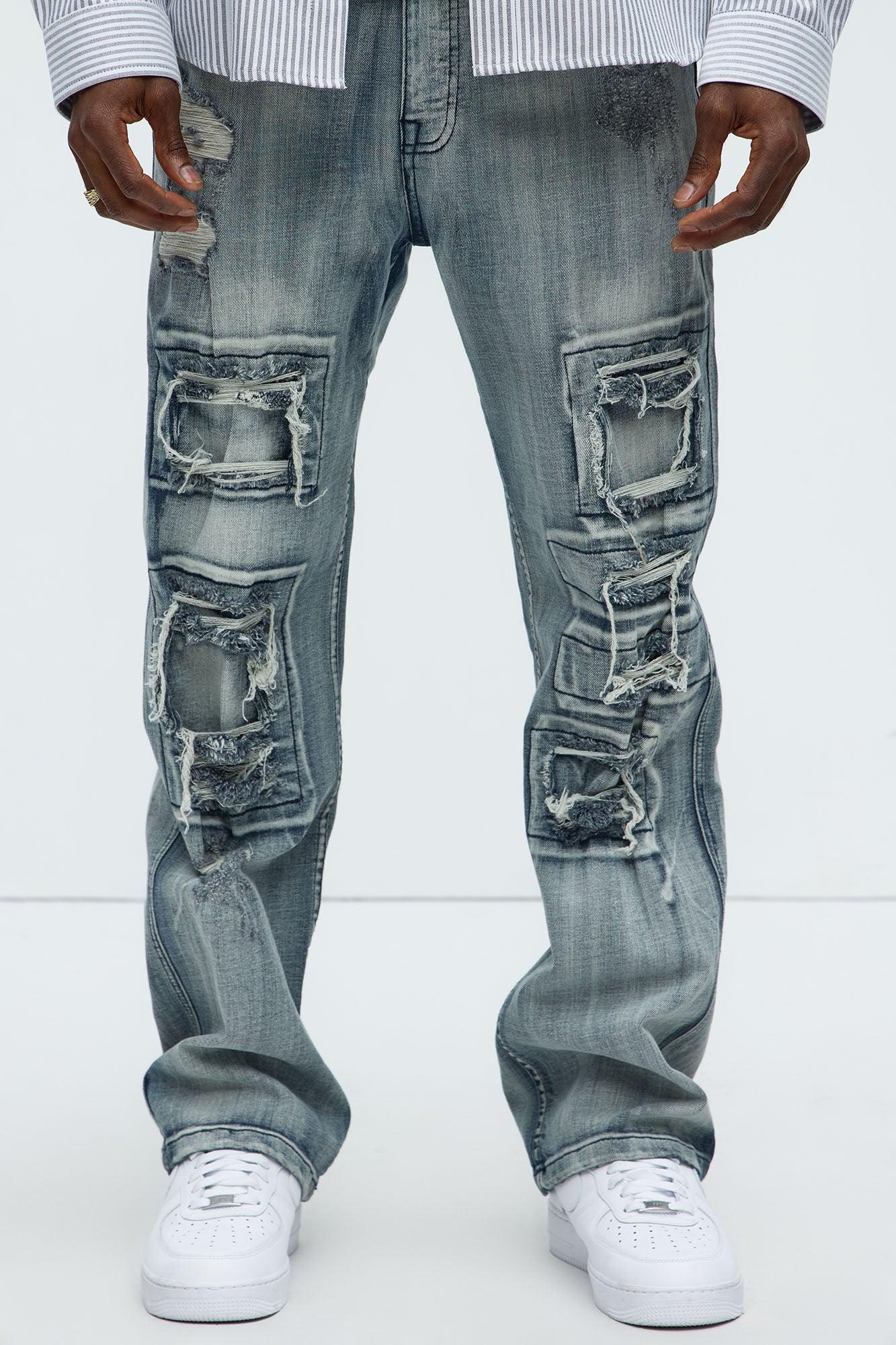 Straight Back Me Up Patched Distressed Jeans - Dark Wash Product Image