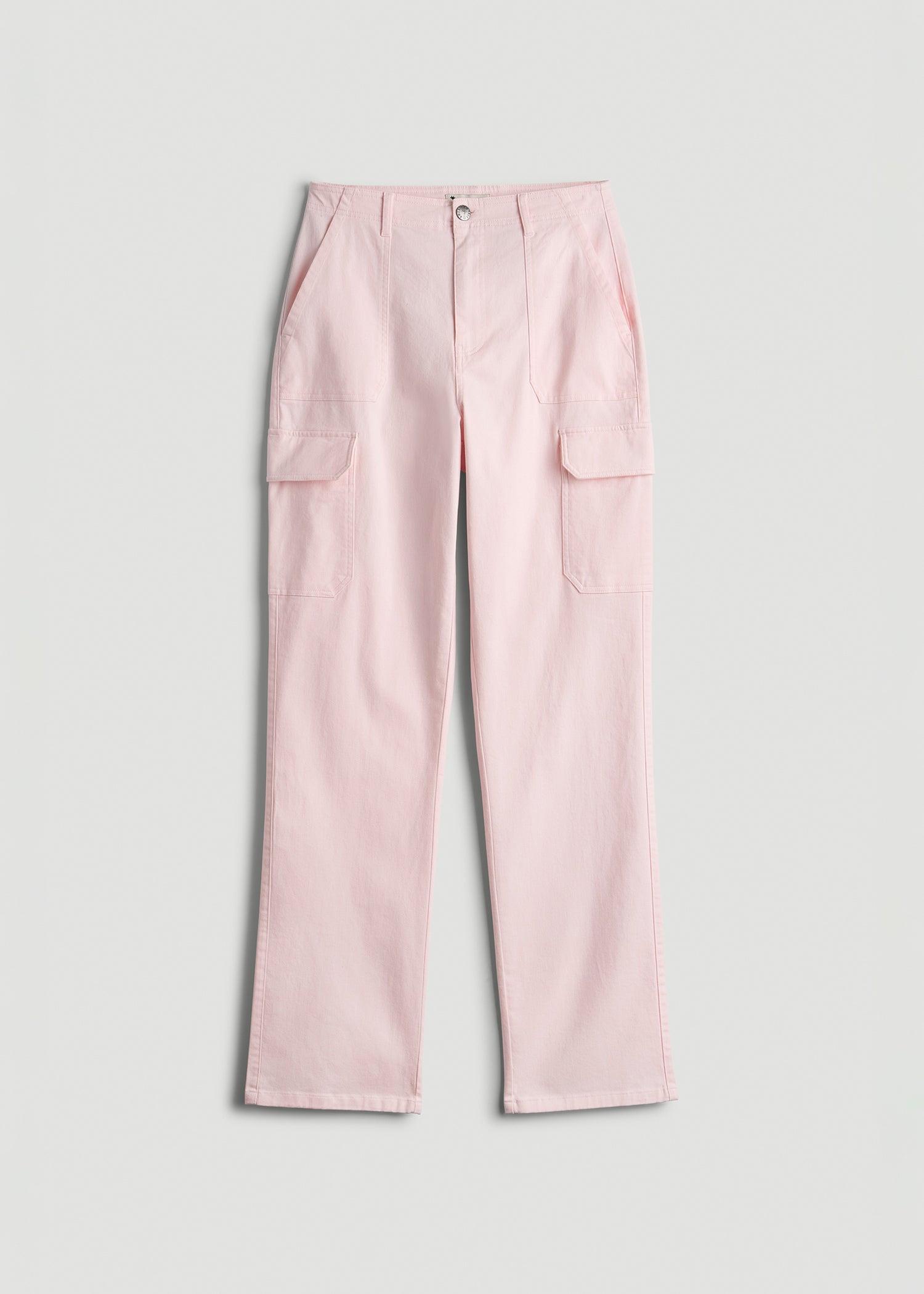 Straight Leg Cargo Chino Pants for Tall Women in Barely Pink Female Product Image