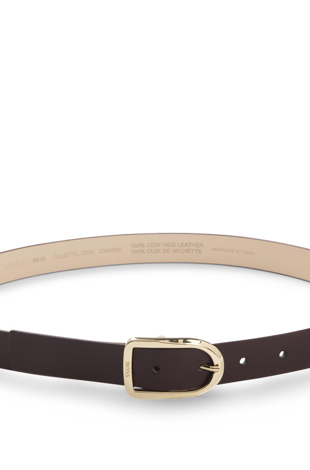 Smooth-leather belt with logo-engraved buckle Product Image