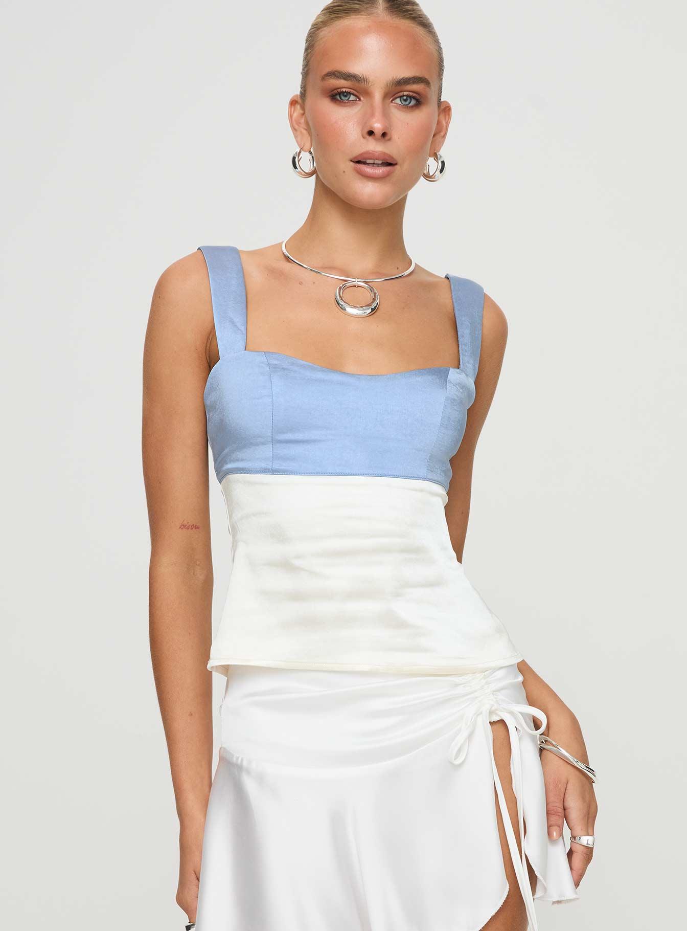 Chantell Top Blue / White Product Image