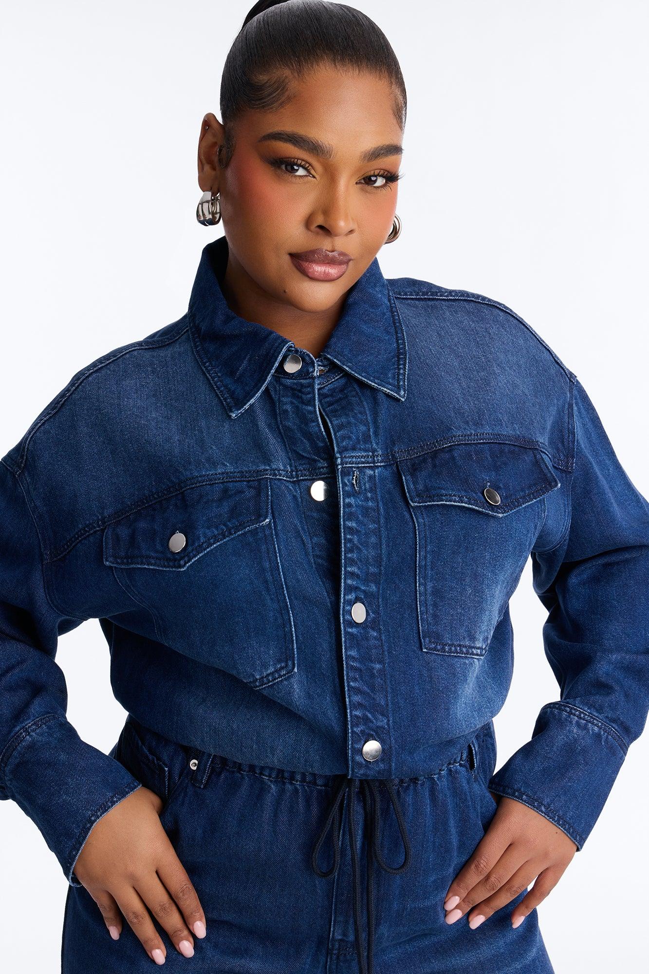 Gracelyn Denim Wide Leg Jumpsuit - Dark Wash Female Product Image