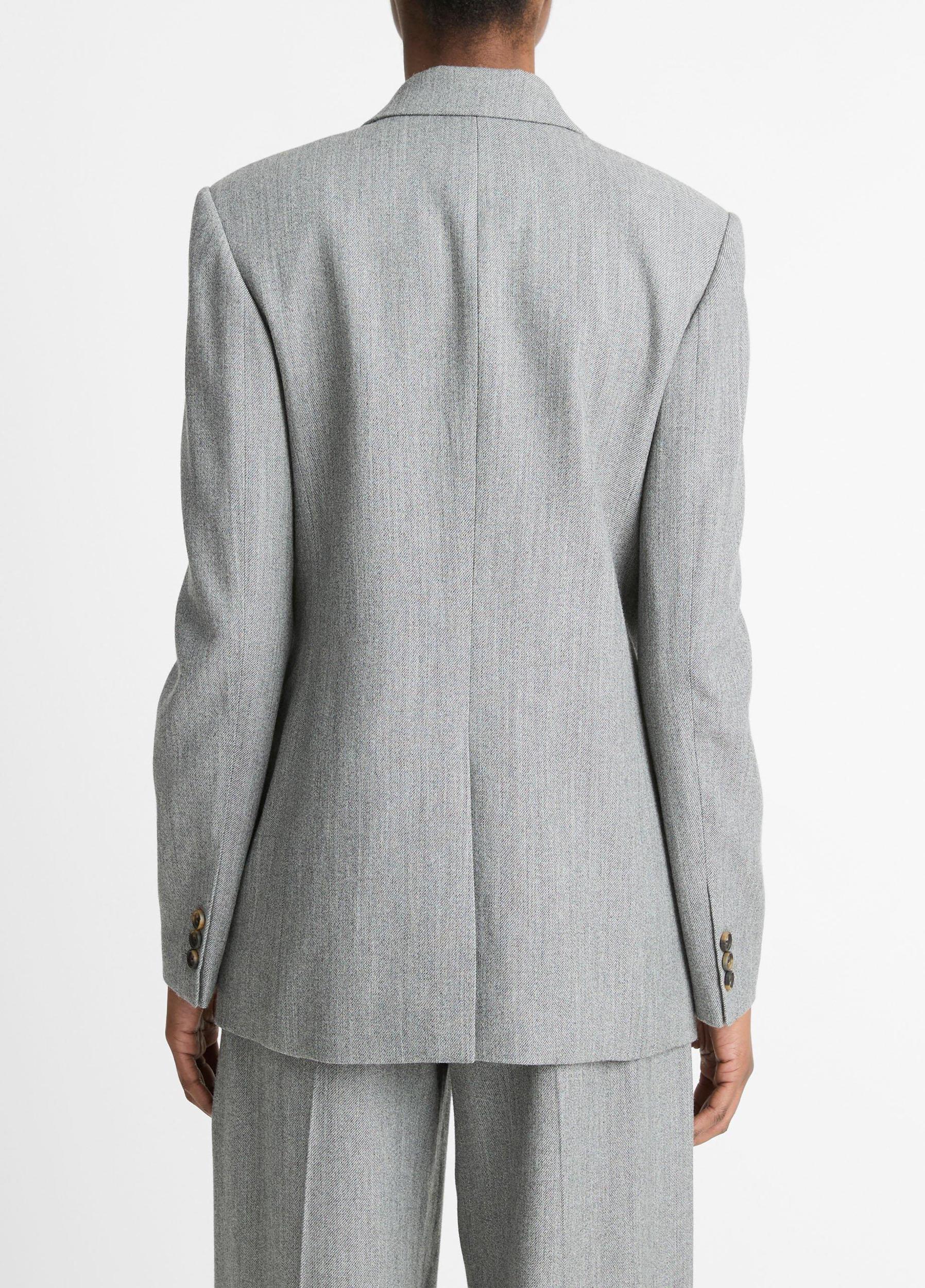 Italian Wool-Blend Twill Double-Breasted Blazer Product Image