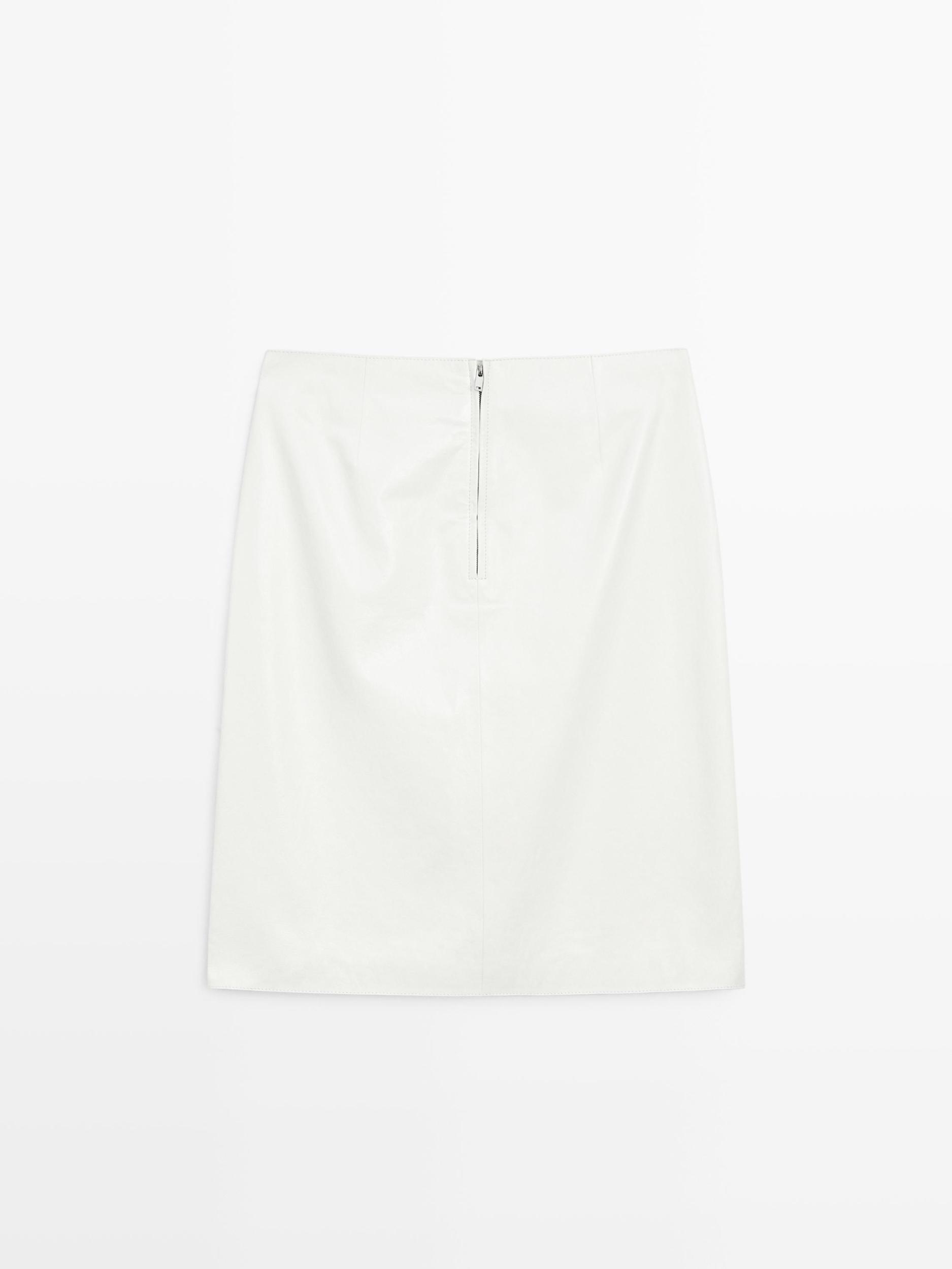 Nappa leather midi skirt Product Image
