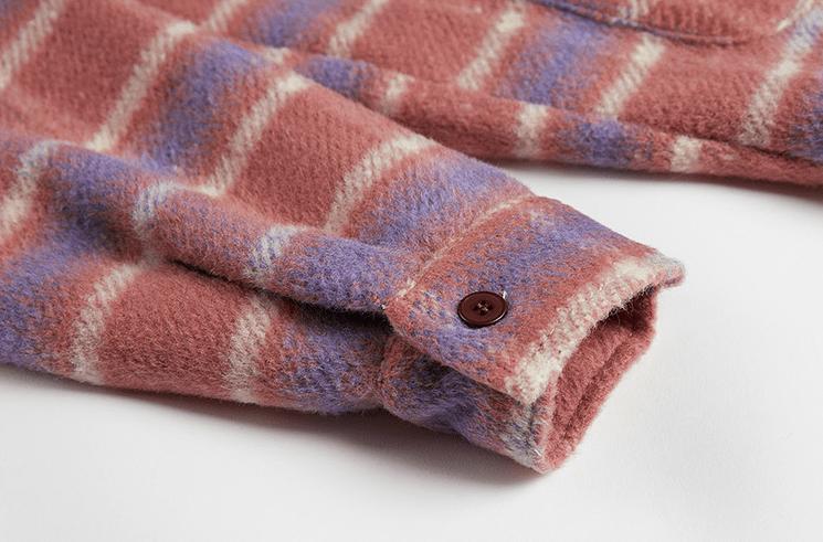 RT No. 2744 WOOLEN KNITTED PLAID COLLAR SHIRT Product Image