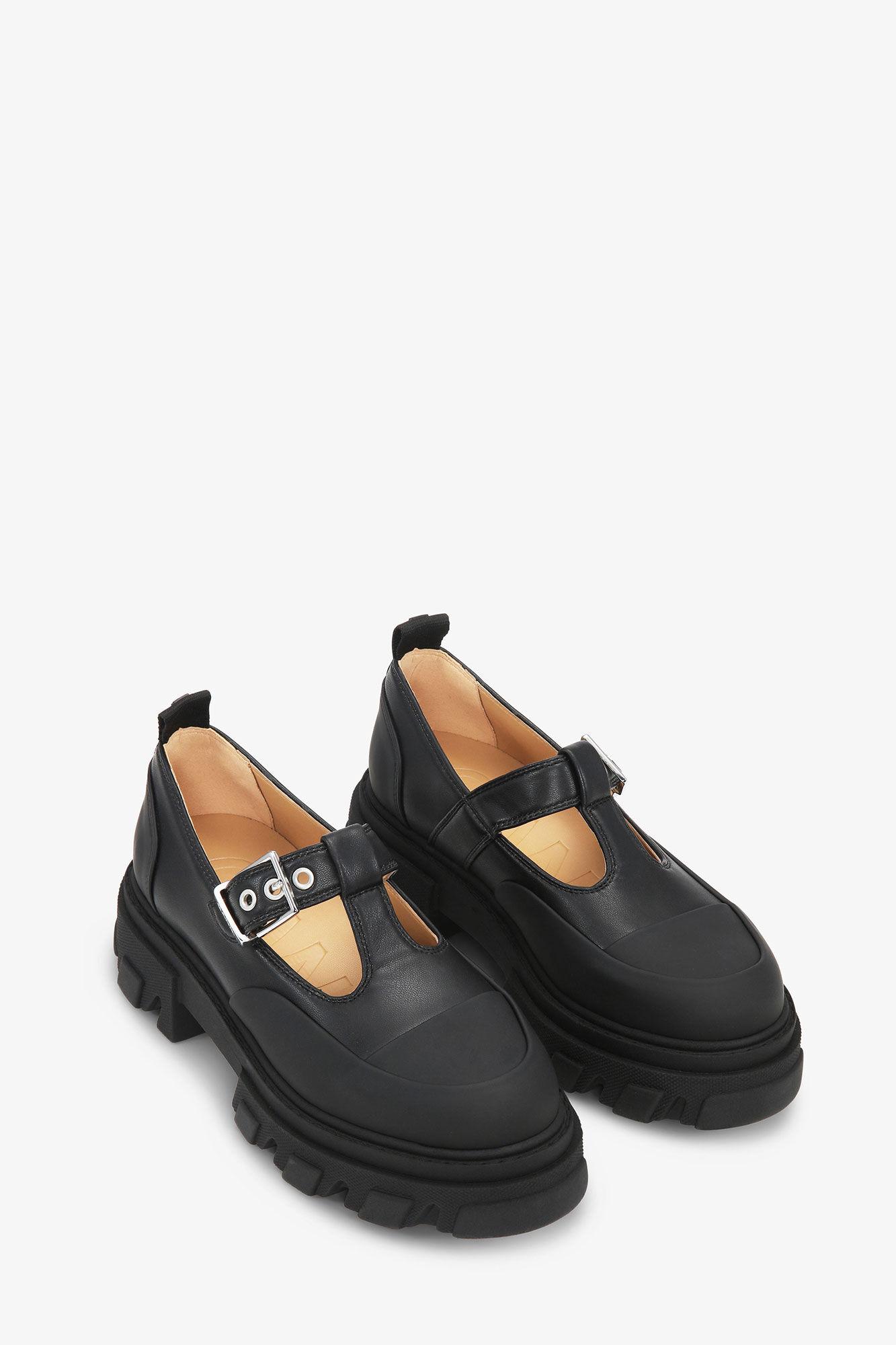 Black Cleated Mary Jane Shoes Product Image
