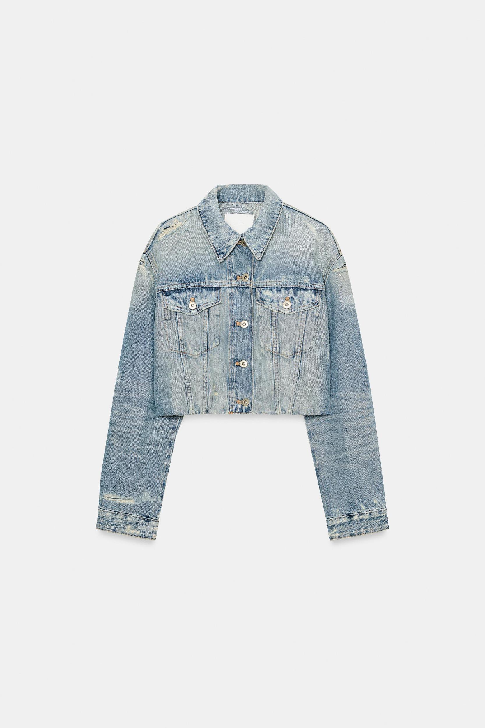 TRF RIPPED DENIM JACKET Product Image
