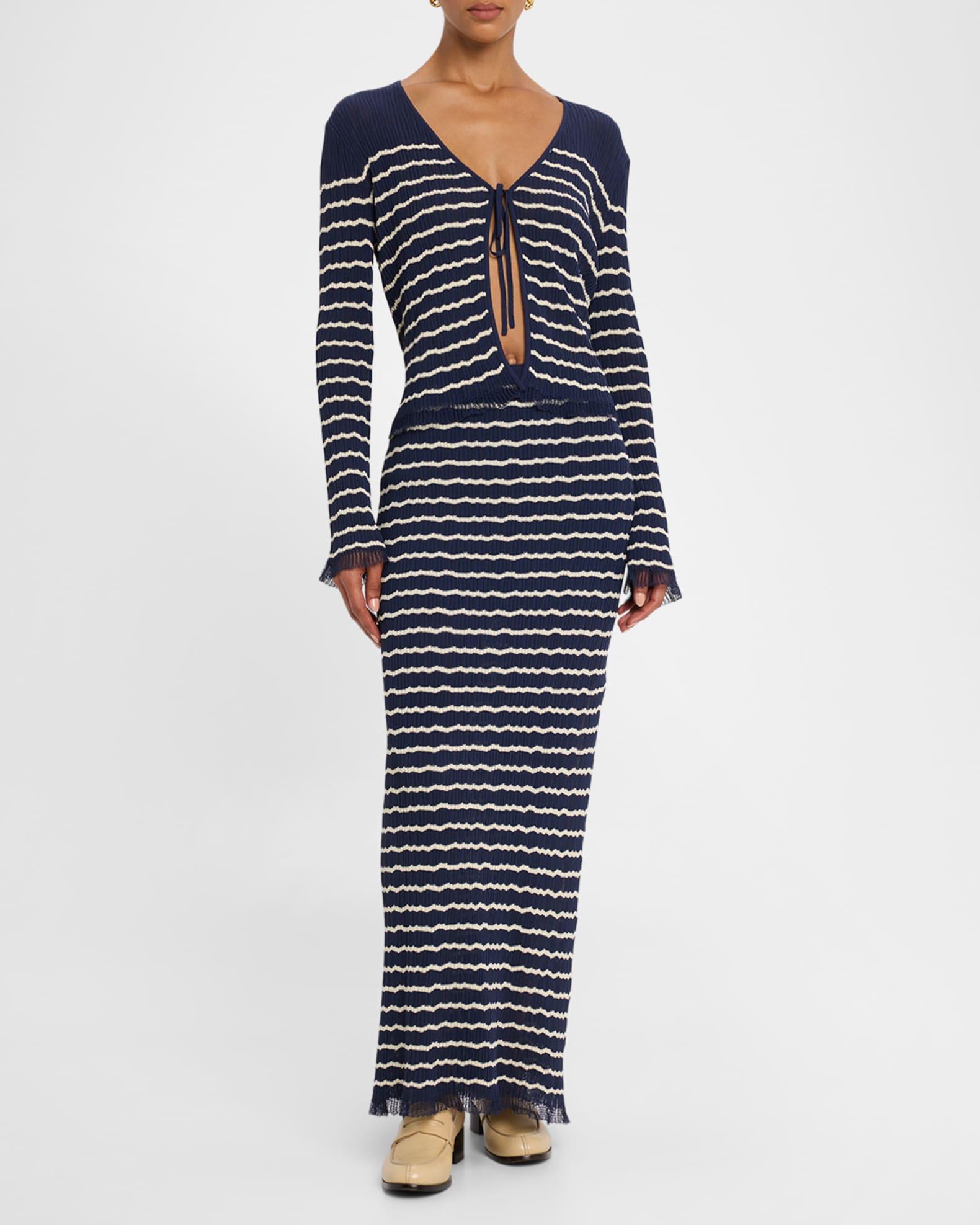 Chiara Stripe Tie-Front Cardigan Product Image