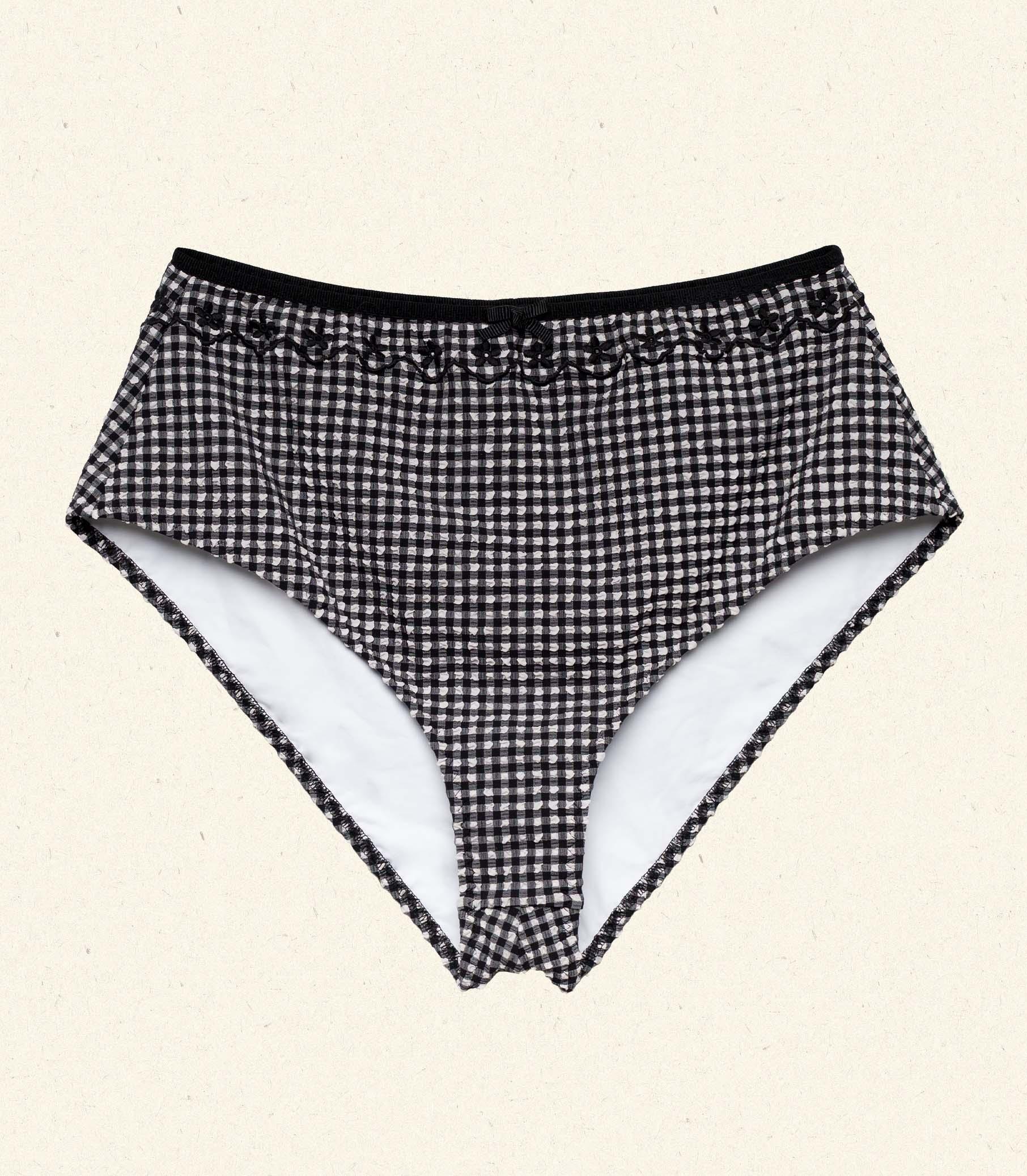 ALEX HIGH WAIST BIKINI BOTTOM -- LA MADDALENA GINGHAM Product Image