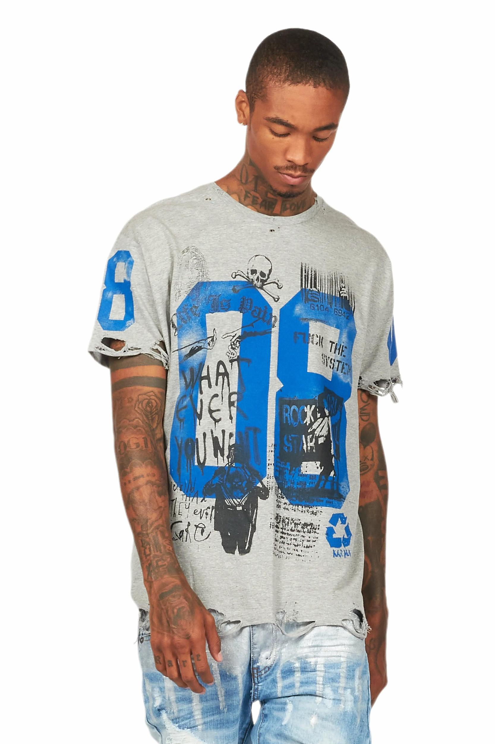 Kammile Heather Grey Oversized T-Shirt Female Product Image