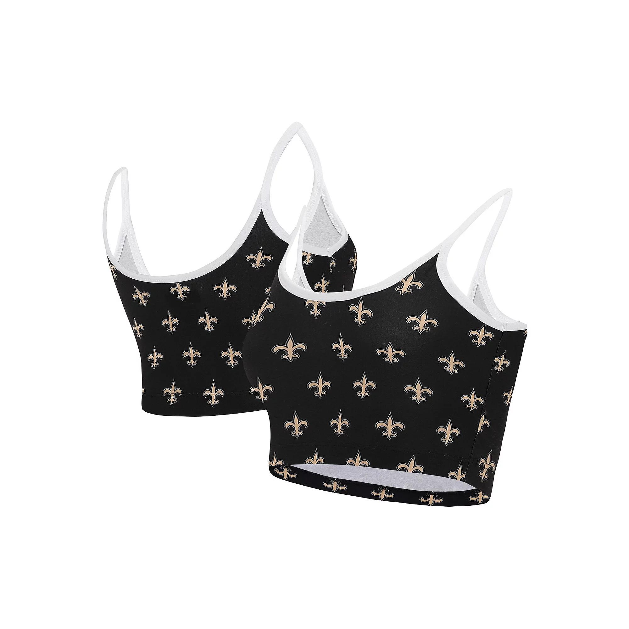 Women's Concepts Sport Black New Orleans Saints Gauge Lounge Bralette, Size: Medium Product Image