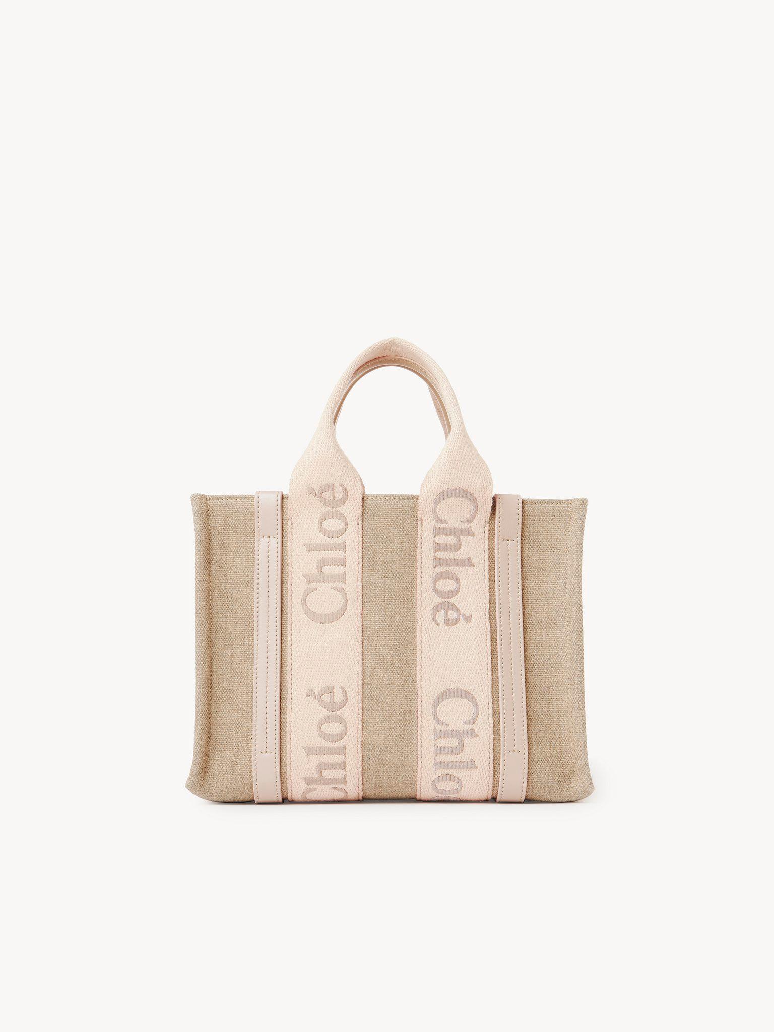 Small Woody tote bag in linen Product Image