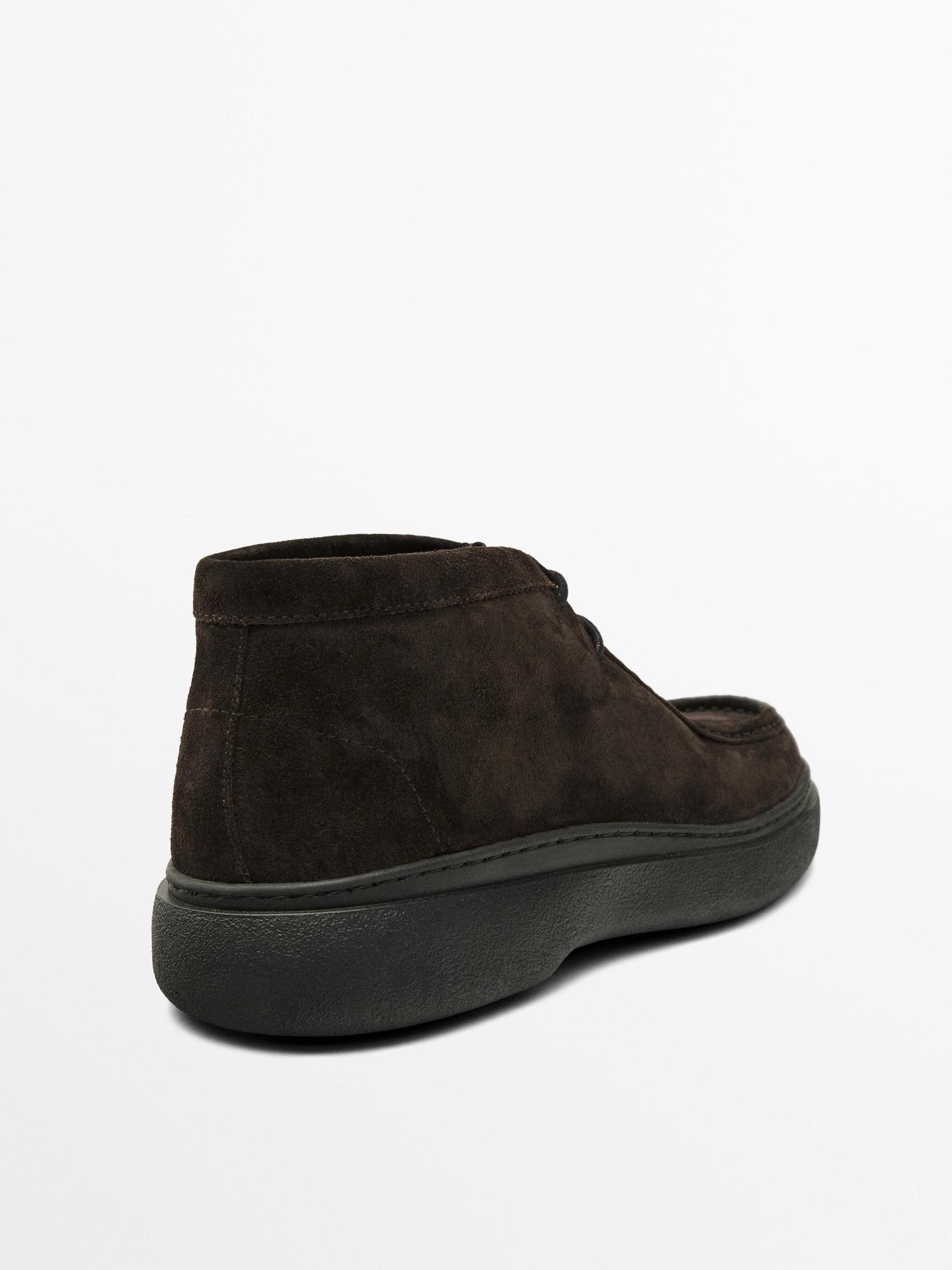 Moc toe split suede ankle boots Product Image