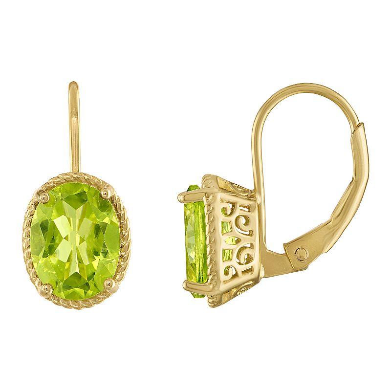 Designs by Gioelli Gemstone Leverback Earrings, Women's, Peridot Product Image
