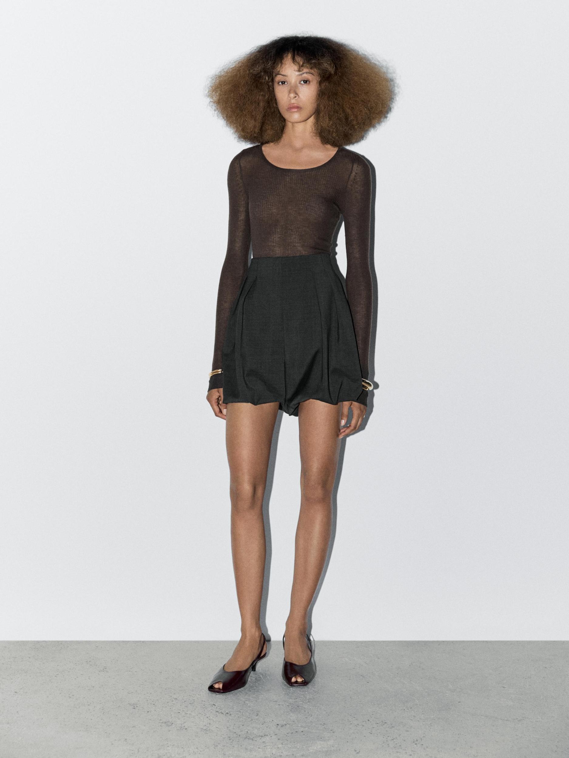 Semi-sheer 100% wool bodysuit - STUDIO Product Image