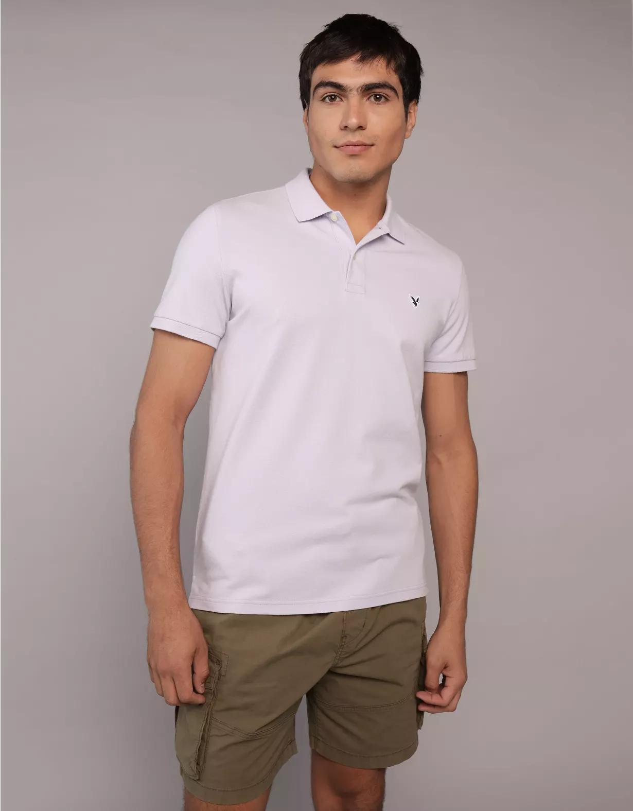 AE Lived-In Slim Fit Pique Polo Shirt Product Image